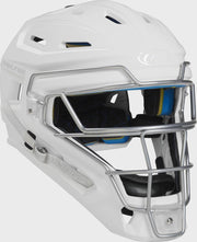 Rawlings Mach Matte 2-Tone Hockey Style Junior Catchers Helmet - White/White
