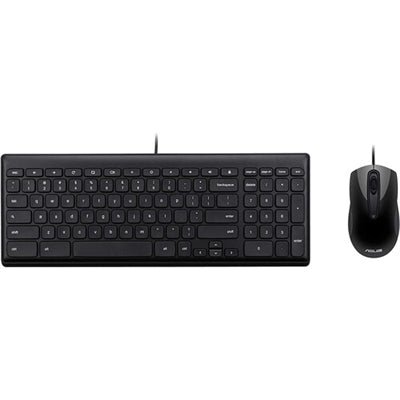ASUS Chrome OS Layout USB Wired Keyboard and Optical Mouse Combo Set Black 90MA0000-P00120