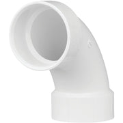 Charlotte Pipe 3 In. Schedule 40 90 Deg. Long Sweep DWV PVC Elbow (1/4 Bend)
