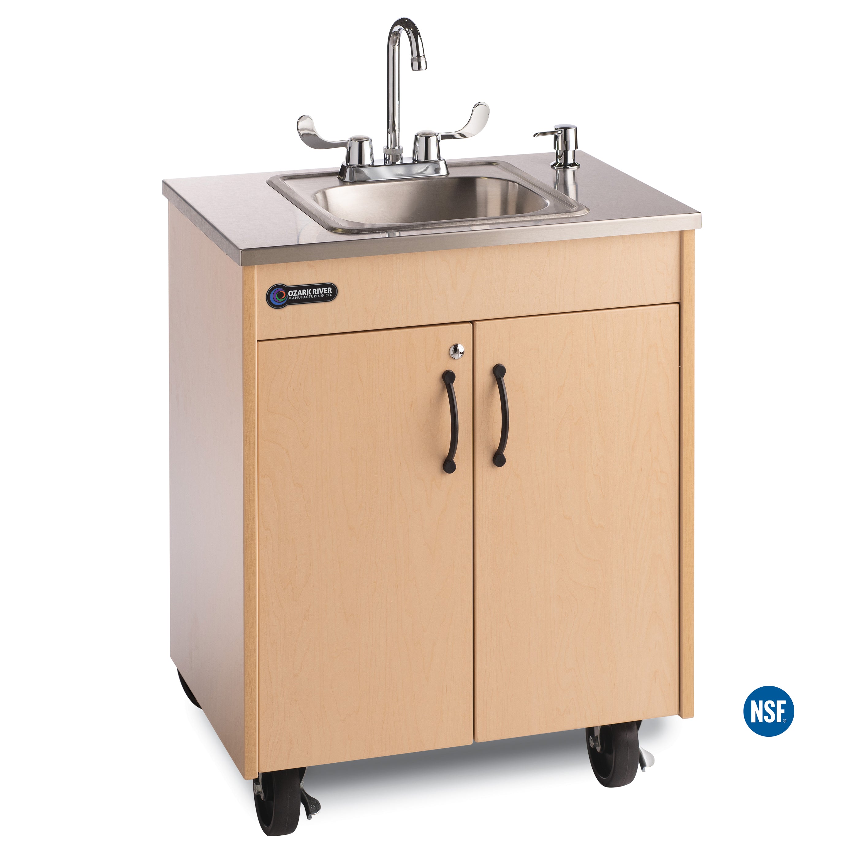 Lil Premier S1 Portable Kid Sink - Maple Finish/Stainless Top - 26"W x 17.75"D x 32.75"H