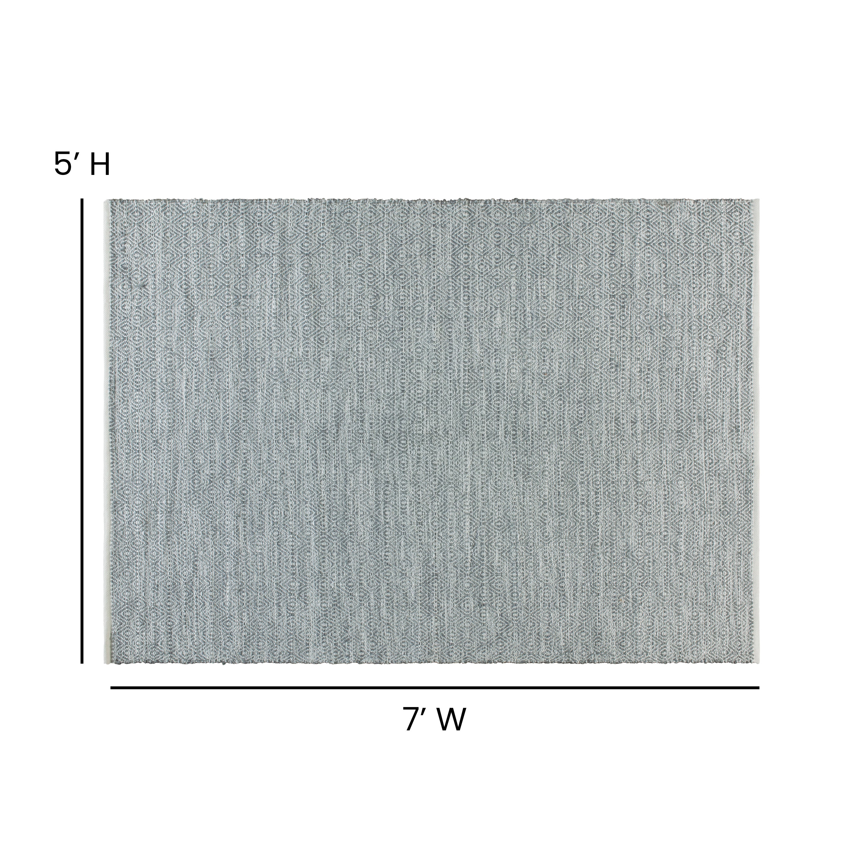 Abbott 5' x 7' Handwoven Indoor/Outdoor Diamond Pattern Area Rug in Grey