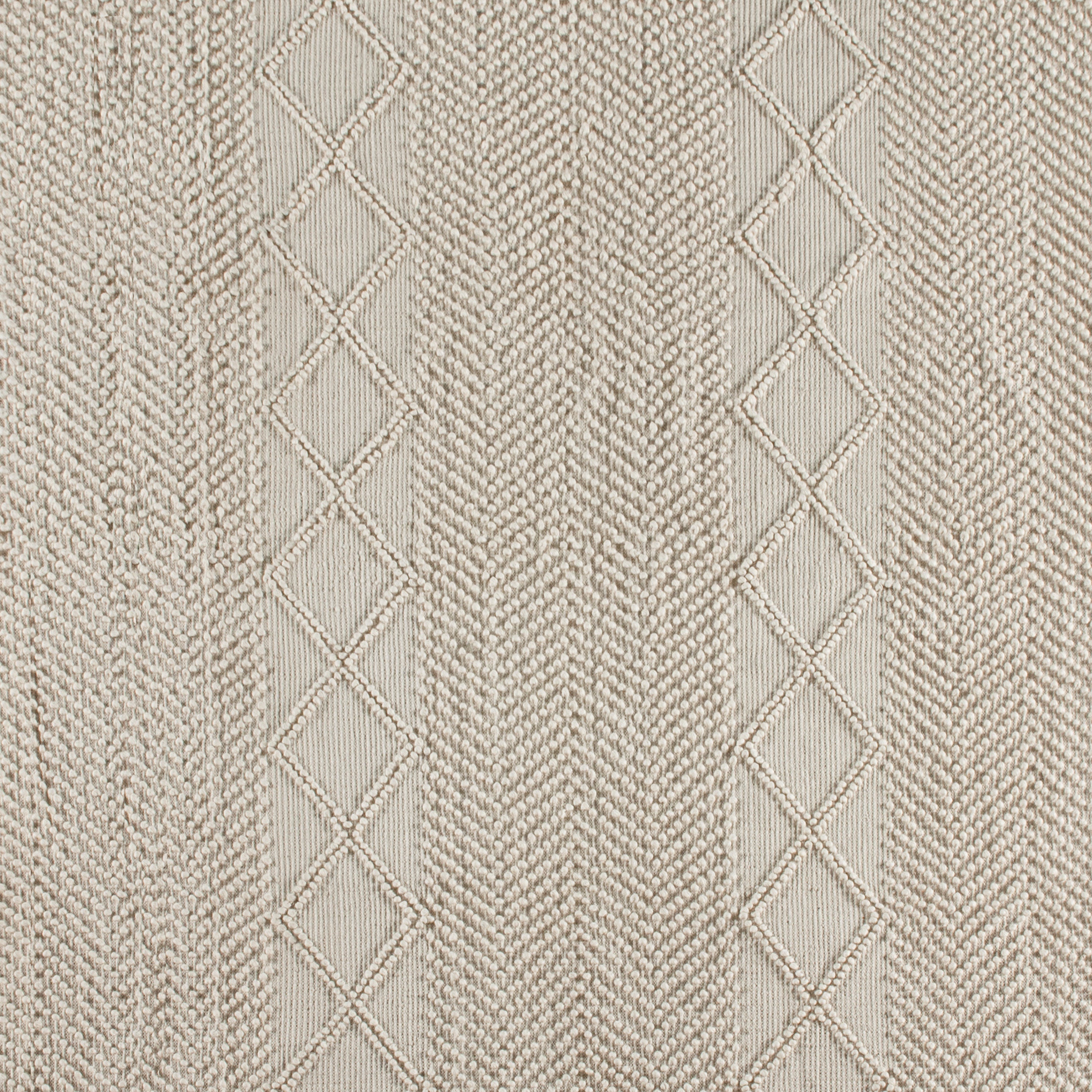 Melissa 8' x 10' White & Ivory Geometric Design Handwoven Area Rug - Wool/Polyester/Cotton Blend