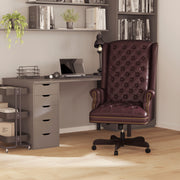 Turner High Back Traditional Fully Tufted Burgundy LeatherSoft Executive Swivel Ergonomic Office Chair with Arms