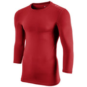 Compression Three Quarter Sleeve - Scarlet - Youth - Medium