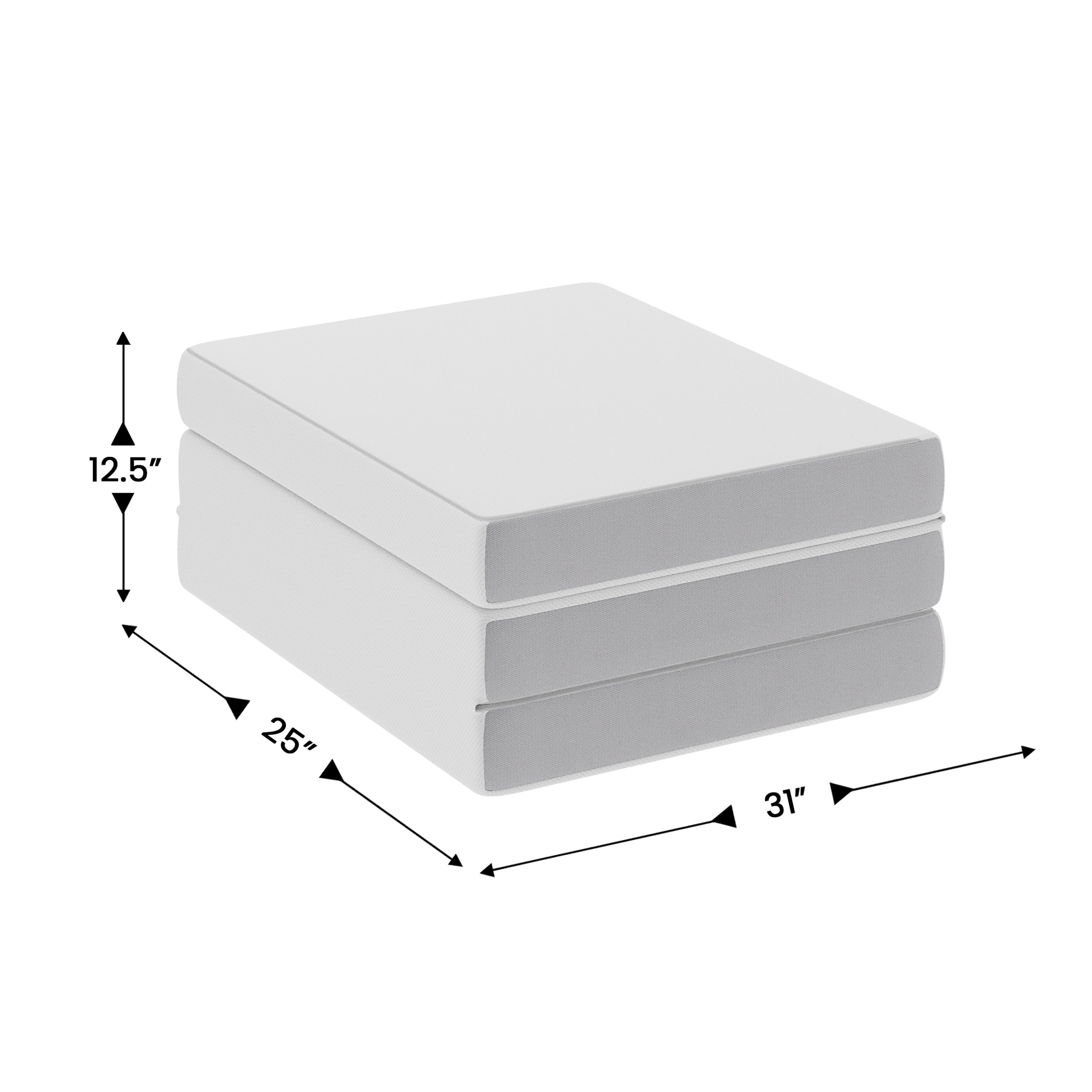 Cloud Portable Tri-Fold 4" Cooling Memory Foam Cot Mattress in a Box with Removable Washable Cover