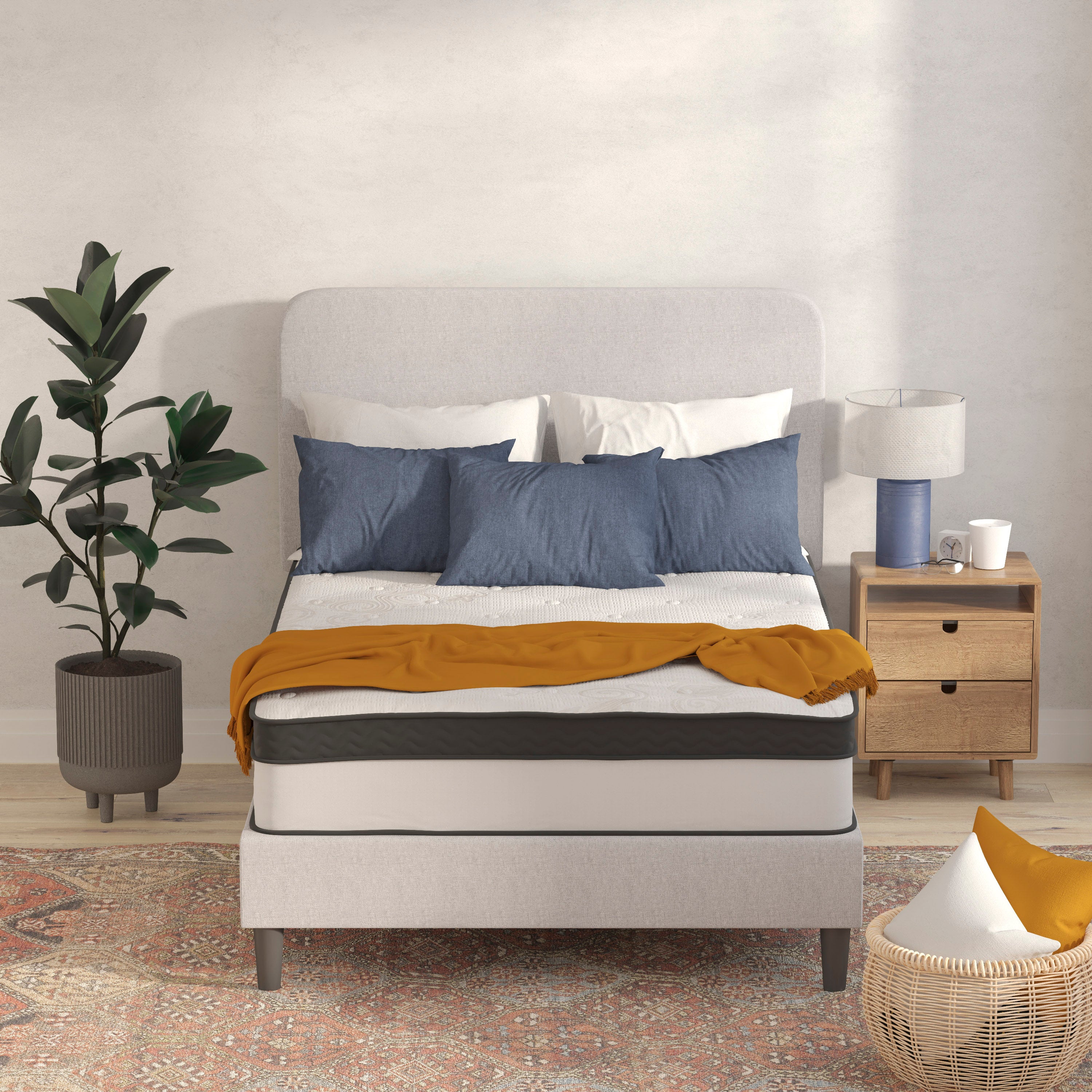 Capri Comfortable Sleep 12 Inch CertiPUR-US Certified Memory Foam & Pocket Spring Mattress, Full Mattress in a Box