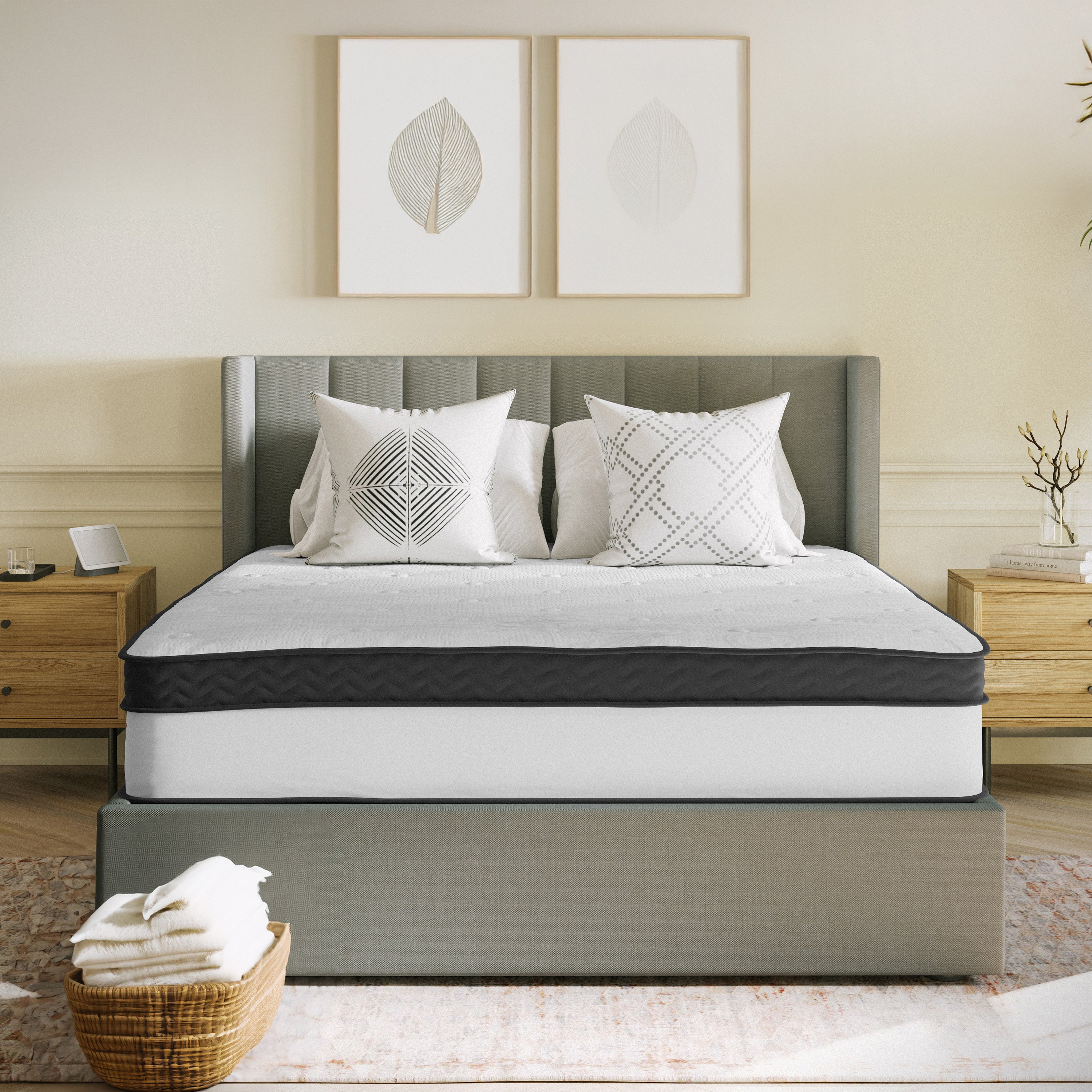 Capri Comfortable Sleep 12 Inch CertiPUR-US Certified Memory Foam & Pocket Spring Mattress, Queen Mattress in a Box