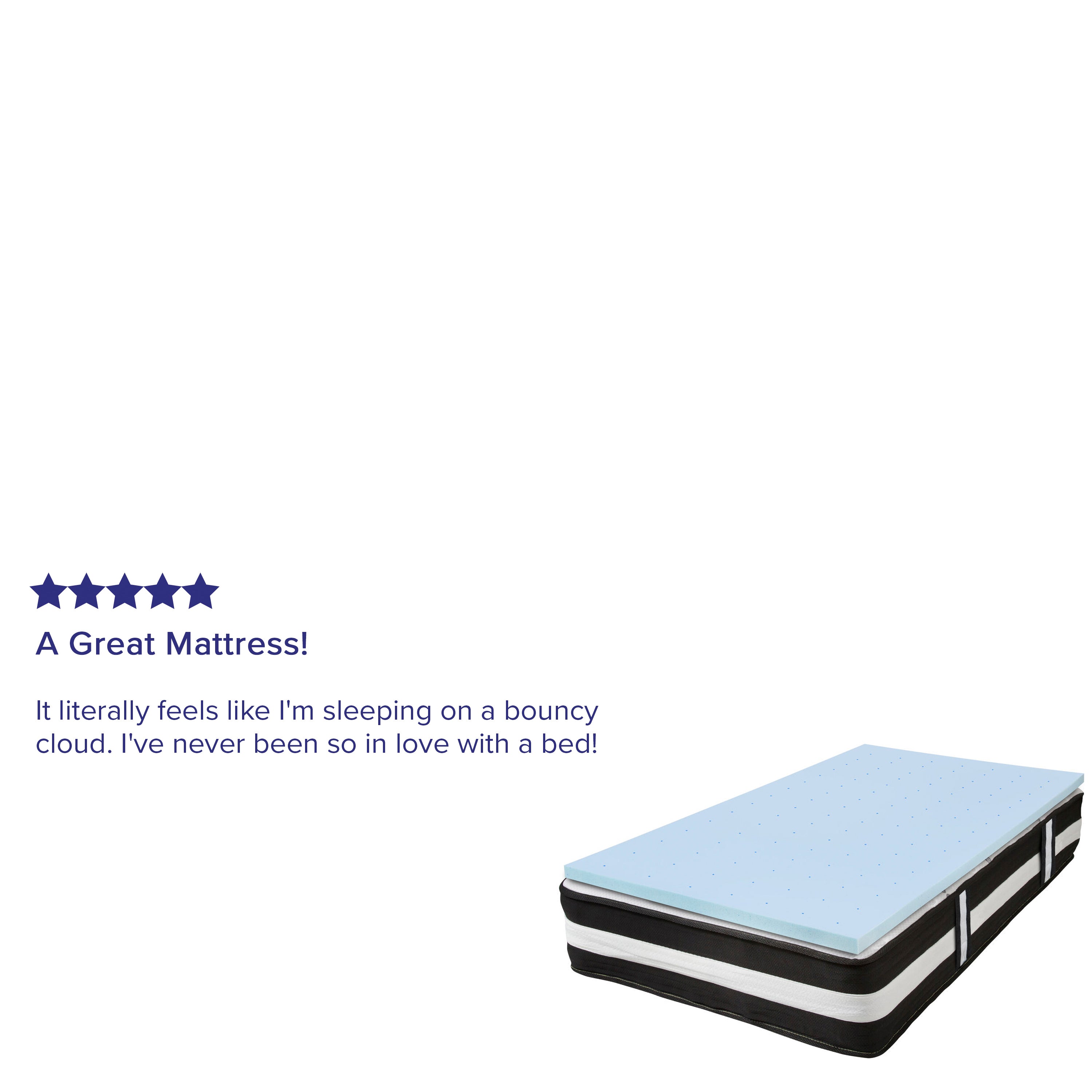 Capri Comfortable Sleep Twin 12 Inch CertiPUR-US Certified Foam Pocket Spring Mattress & 2 inch Gel Memory Foam Topper Bundle