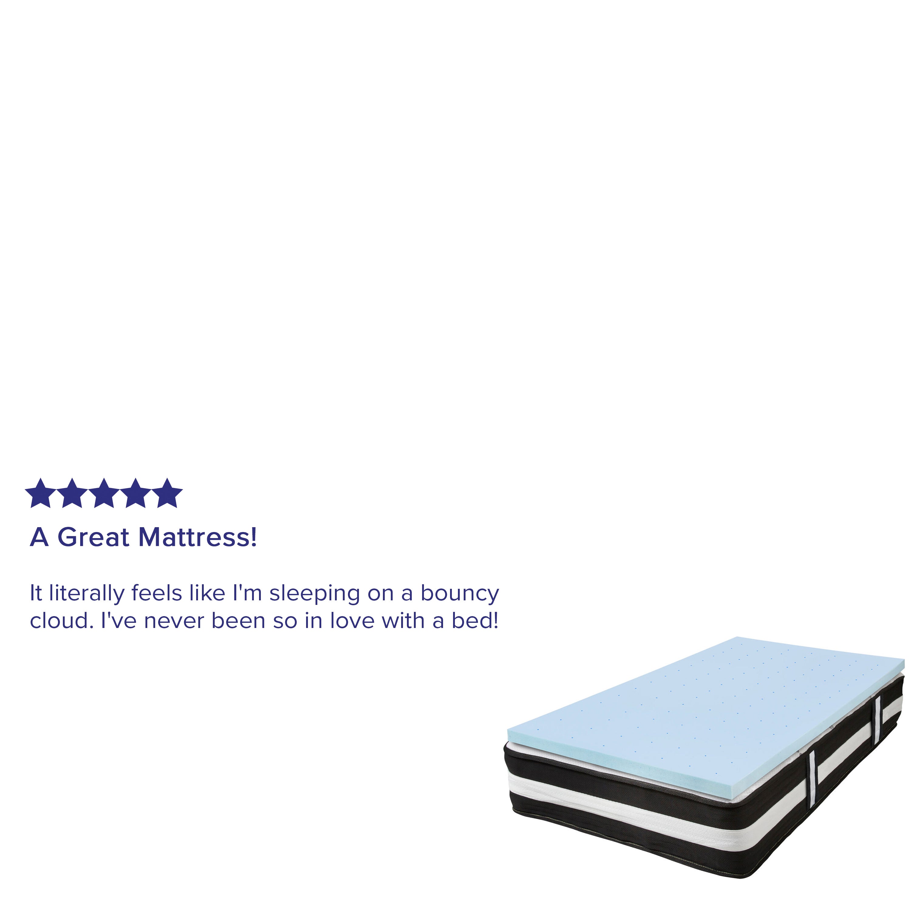 Capri Comfortable Sleep Twin 12 Inch CertiPUR-US Certified Foam Pocket Spring Mattress & 3 inch Gel Memory Foam Topper Bundle
