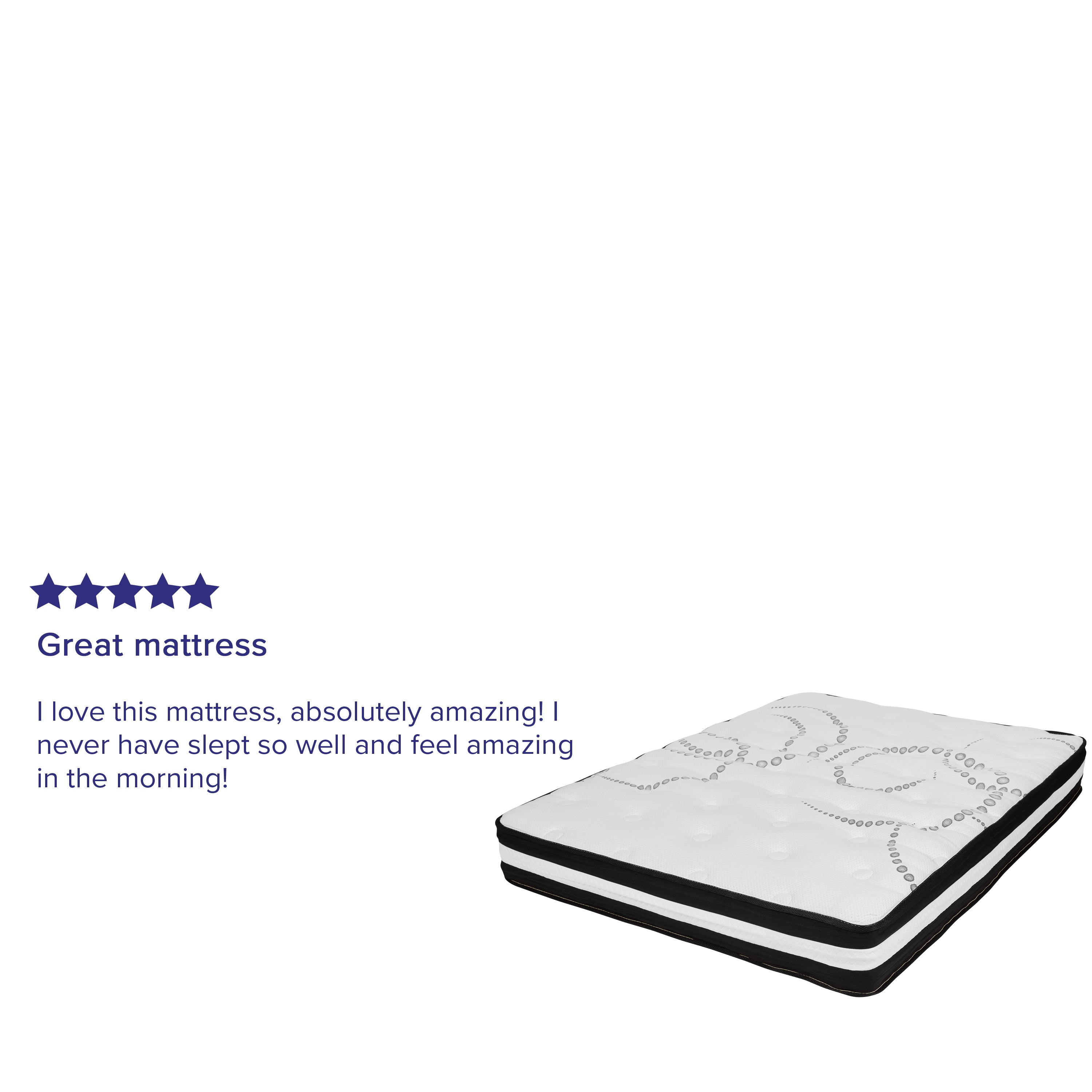 Capri Comfortable Sleep 10 Inch CertiPUR-US Certified Hybrid Pocket Spring Mattress, Full Mattress in a Box