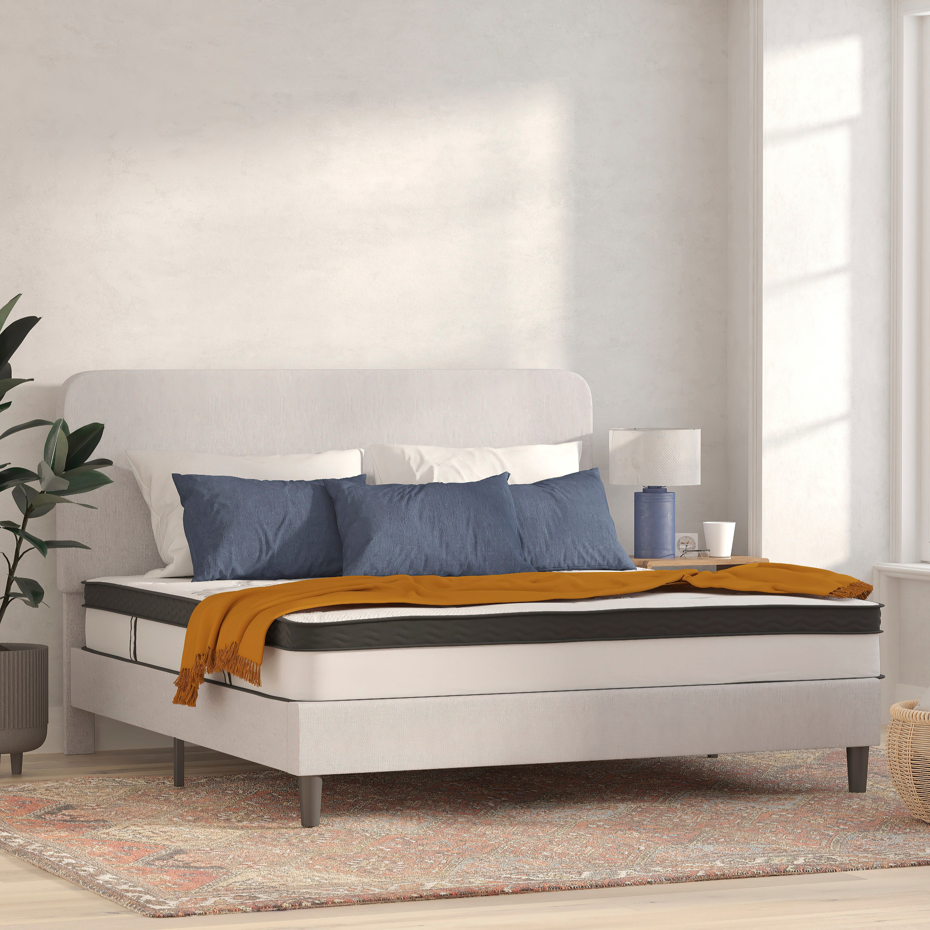 Capri Comfortable Sleep 10 Inch CertiPUR-US Certified Hybrid Pocket Spring Mattress, King Mattress in a Box