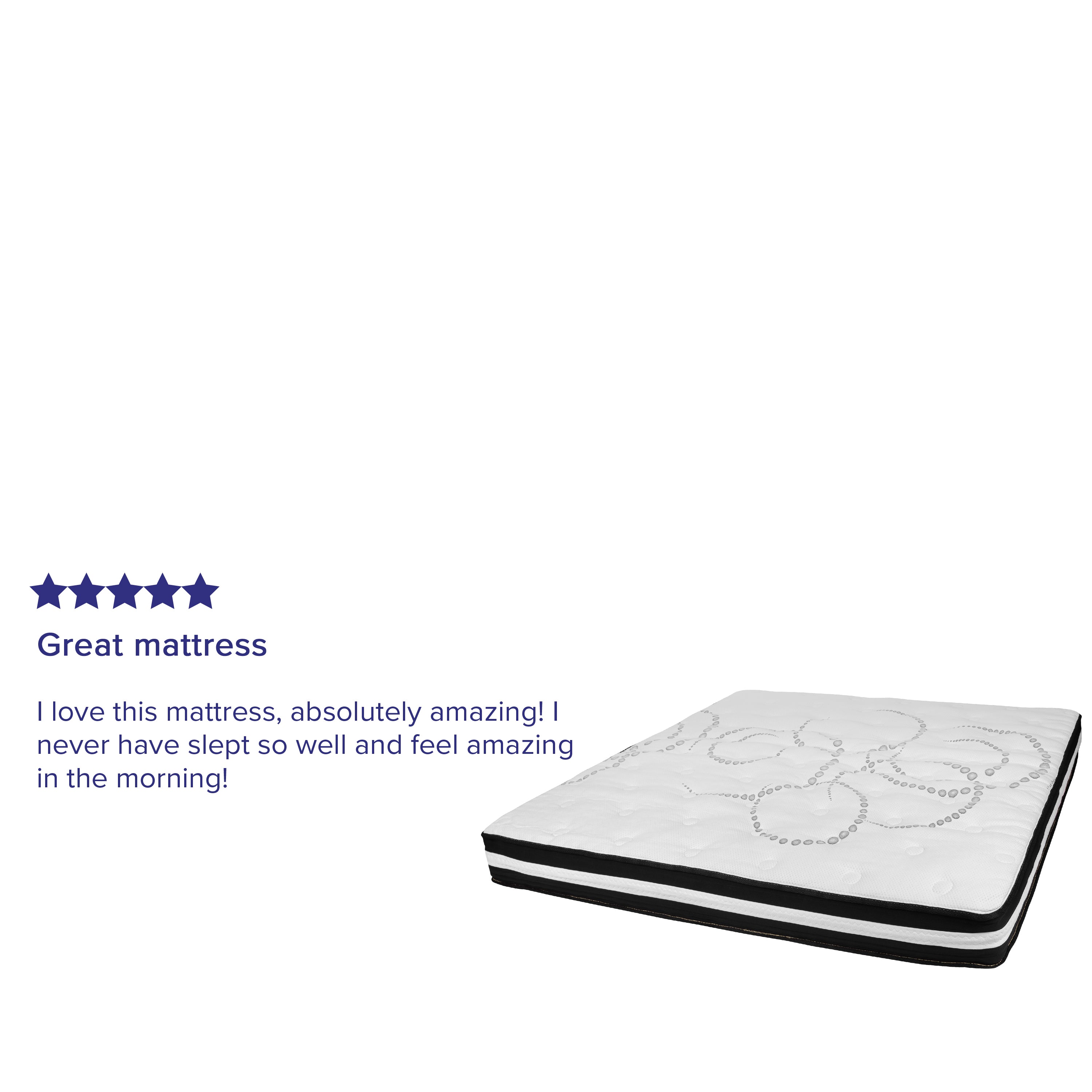 Capri Comfortable Sleep 10 Inch CertiPUR-US Certified Hybrid Pocket Spring Mattress, King Mattress in a Box