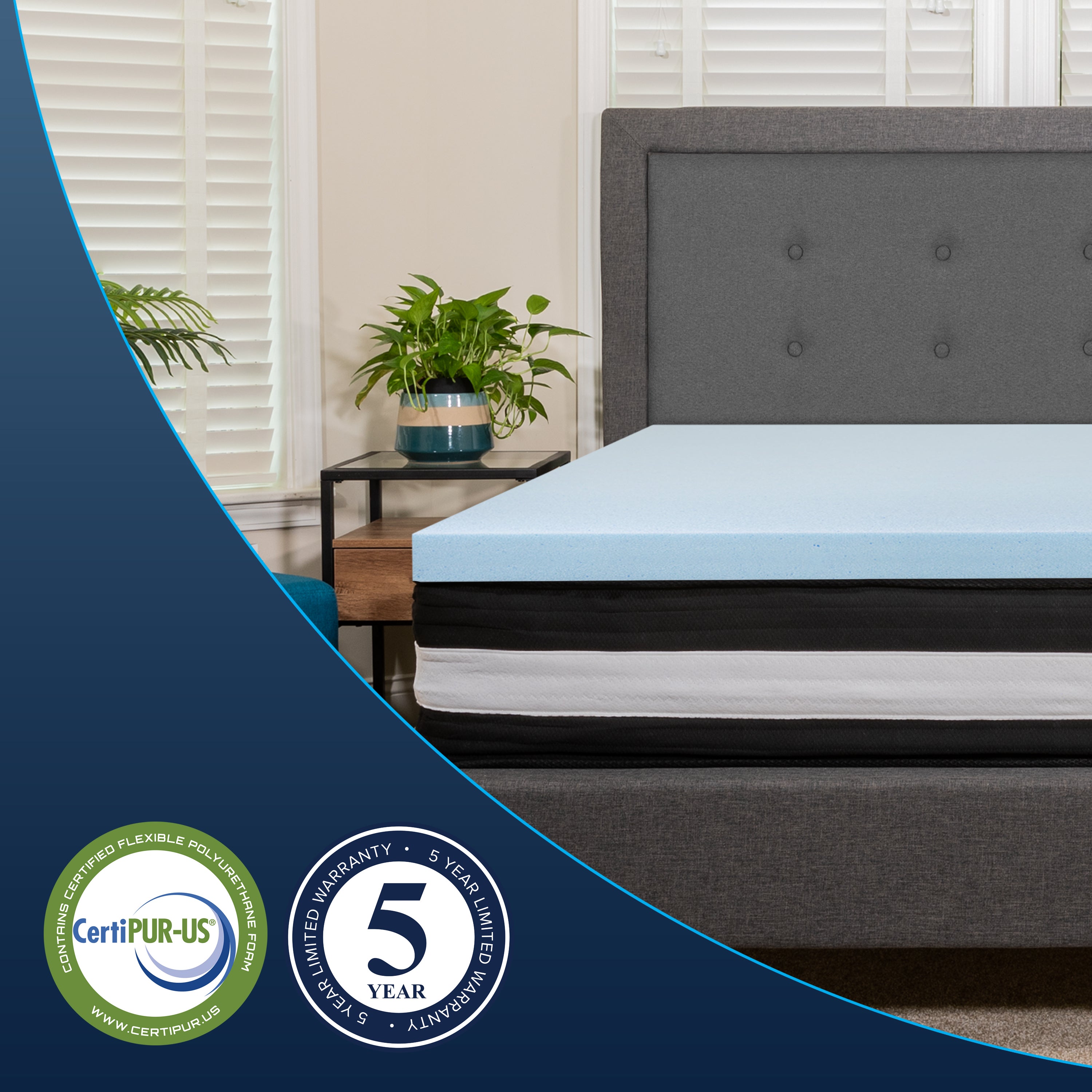 Capri Comfortable Sleep Full 10 Inch CertiPUR-US Certified Foam Pocket Spring Mattress & 2 inch Gel Memory Foam Topper Bundle
