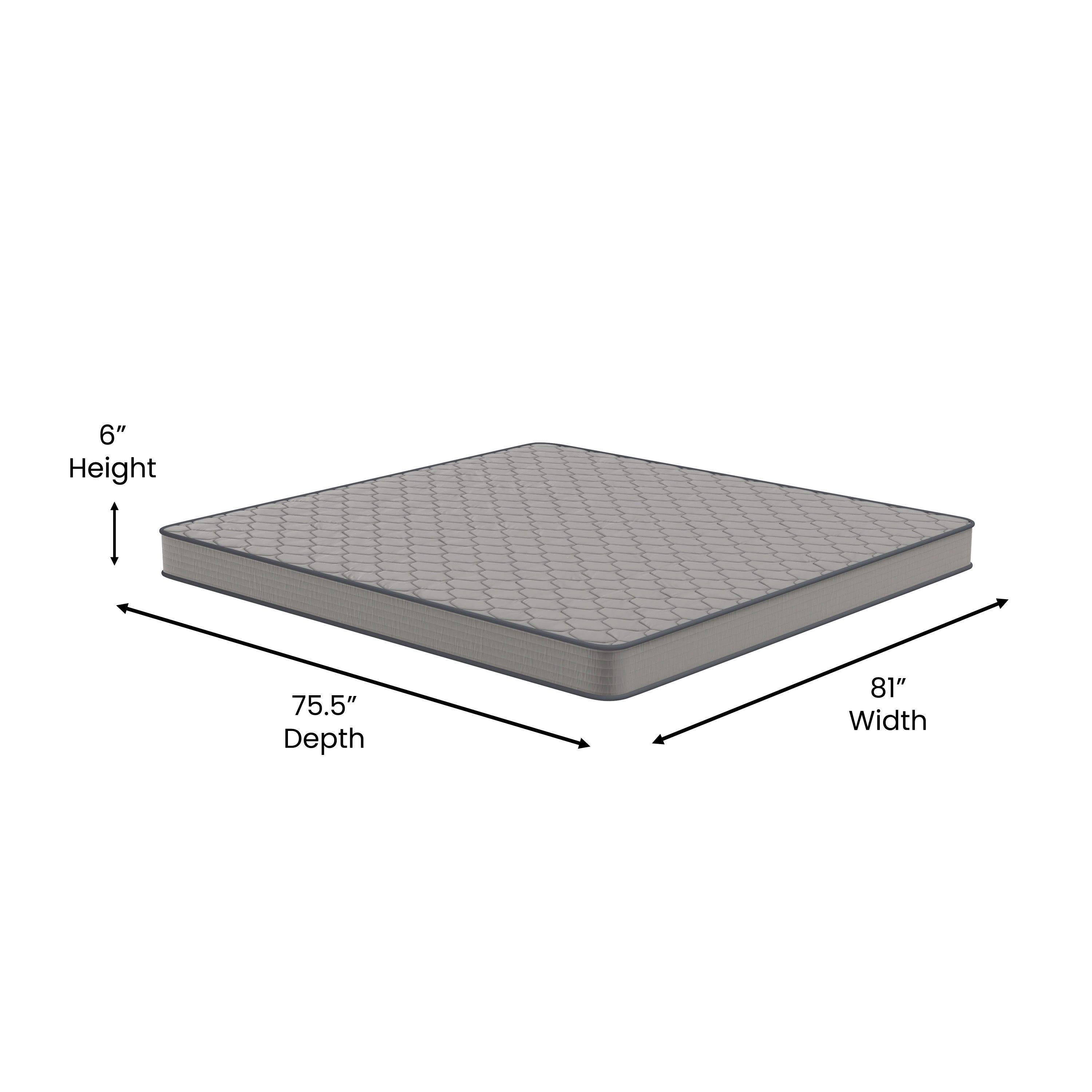 Capri Comfortable Sleep 6 Inch CertiPUR-US Certified Spring Mattress, King Mattress in a Box