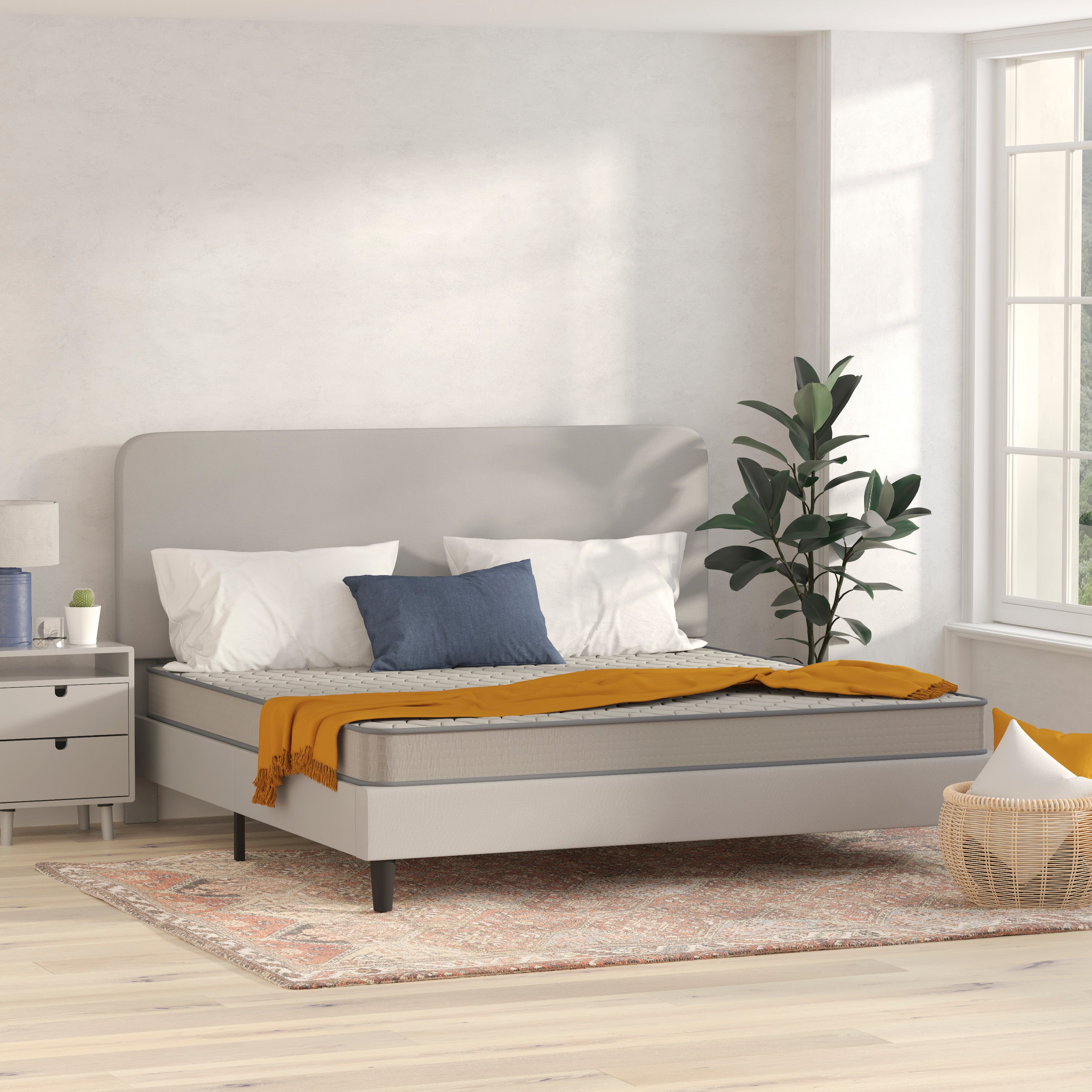 Capri Comfortable Sleep 6 Inch CertiPUR-US Certified Spring Mattress, King Mattress in a Box