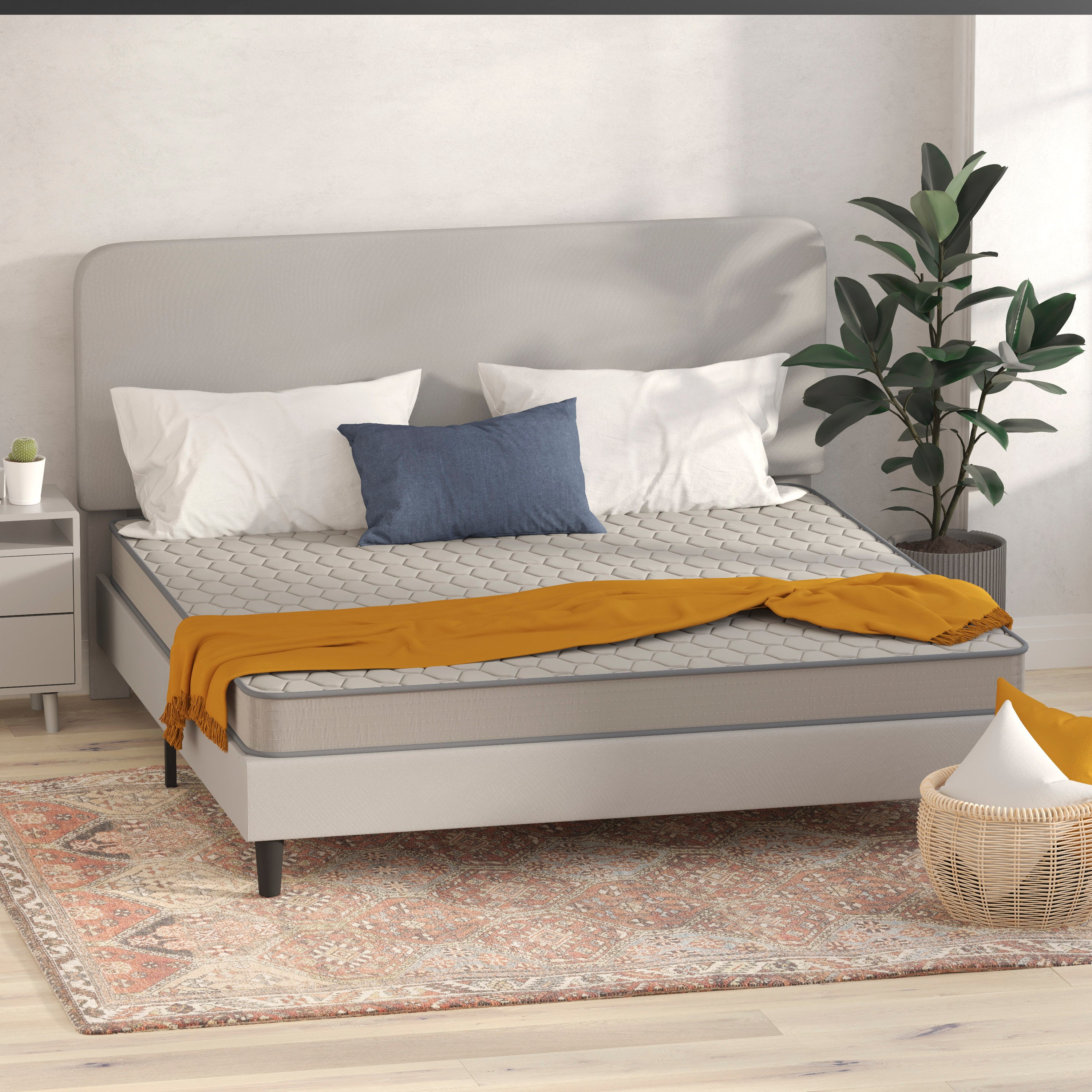 Capri Comfortable Sleep 6 Inch CertiPUR-US Certified Spring Mattress, King Mattress in a Box
