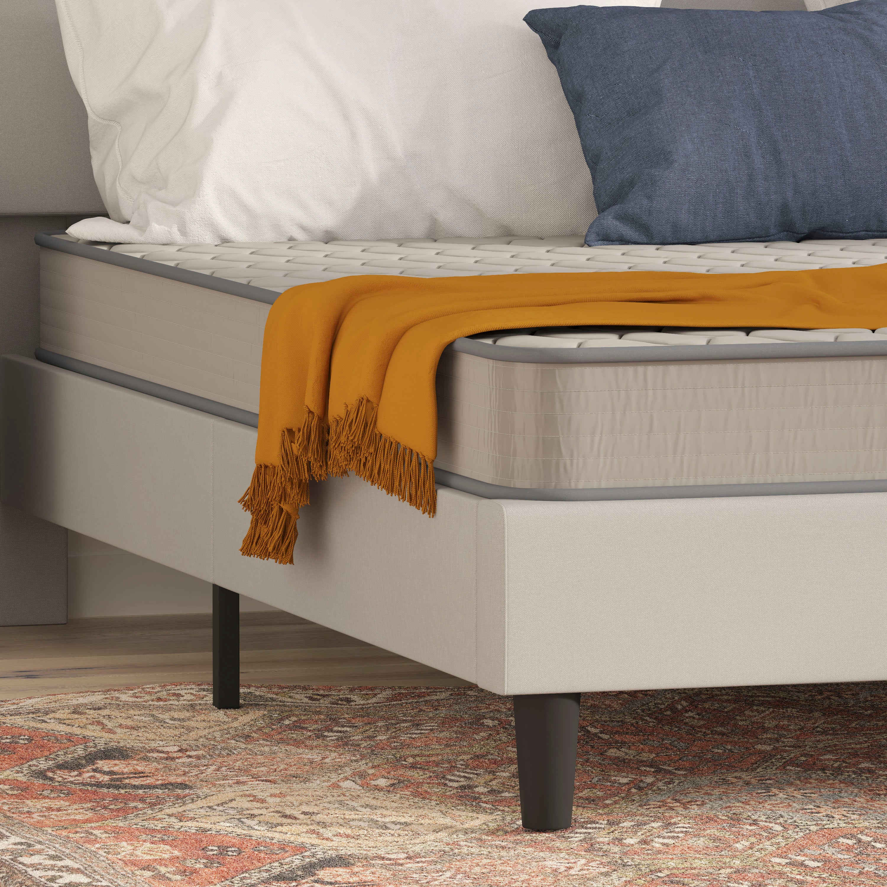 Capri Comfortable Sleep 6 Inch CertiPUR-US Certified Spring Mattress, King Mattress in a Box