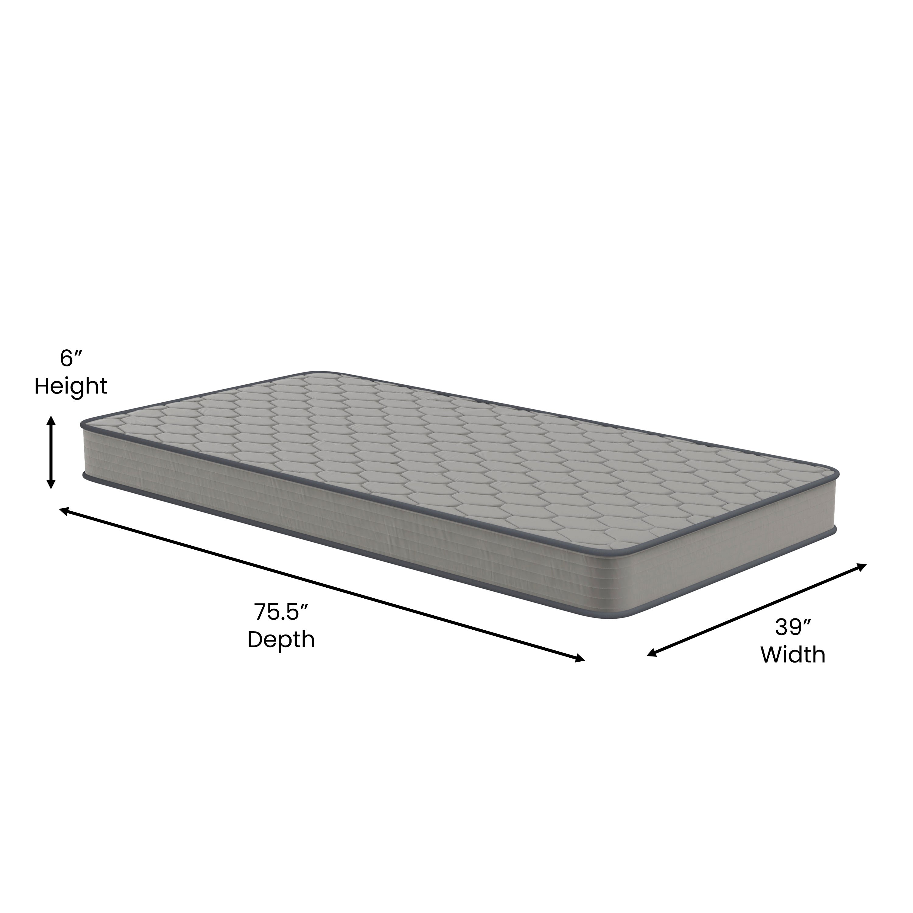 Capri Comfortable Sleep 6 Inch CertiPUR-US Certified Spring Mattress, Twin Mattress in a Box