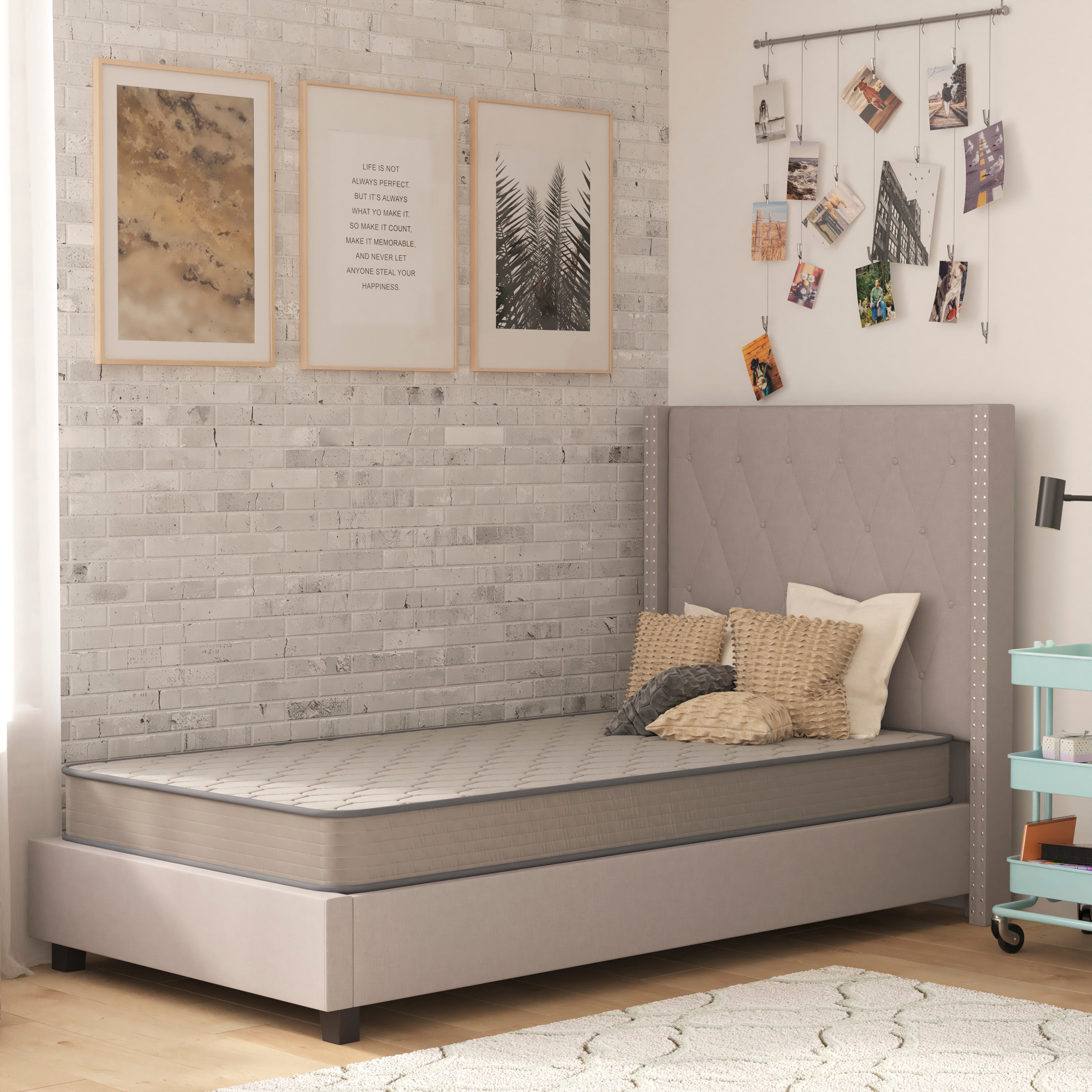 Capri Comfortable Sleep 6 Inch CertiPUR-US Certified Spring Mattress, Twin Mattress in a Box