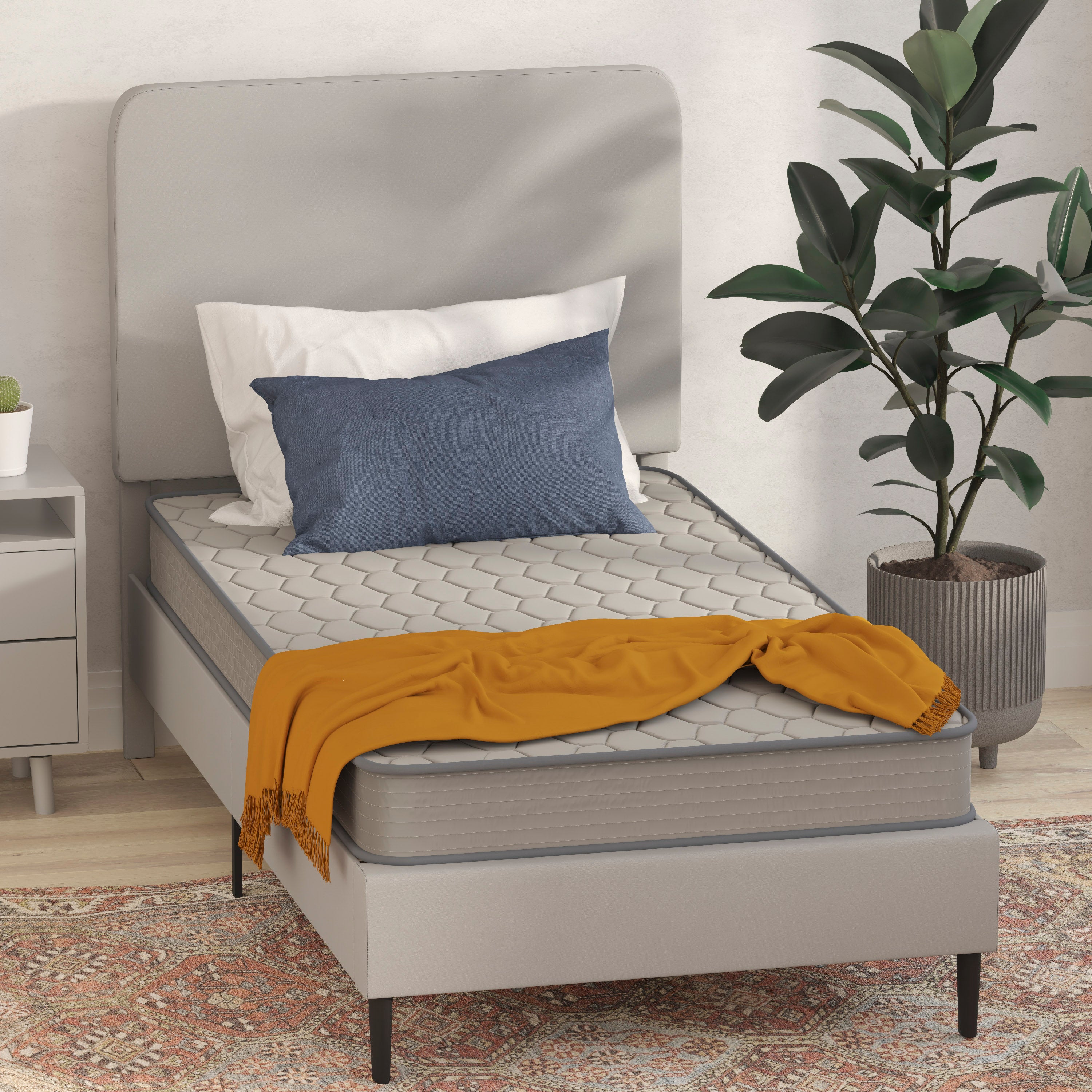 Capri Comfortable Sleep 6 Inch CertiPUR-US Certified Spring Mattress, Twin Mattress in a Box