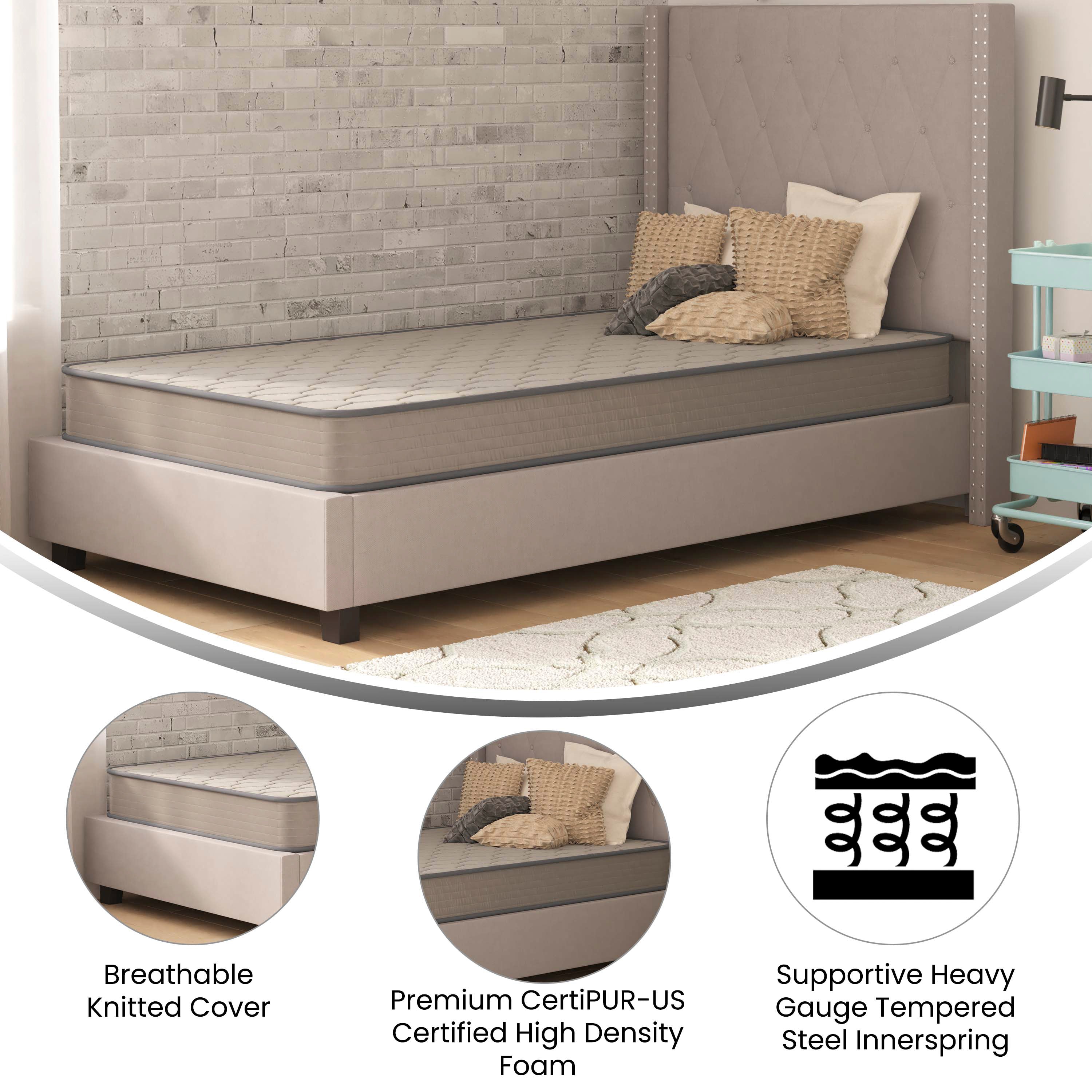 Capri Comfortable Sleep 6 Inch CertiPUR-US Certified Spring Mattress, Twin XL Mattress in a Box
