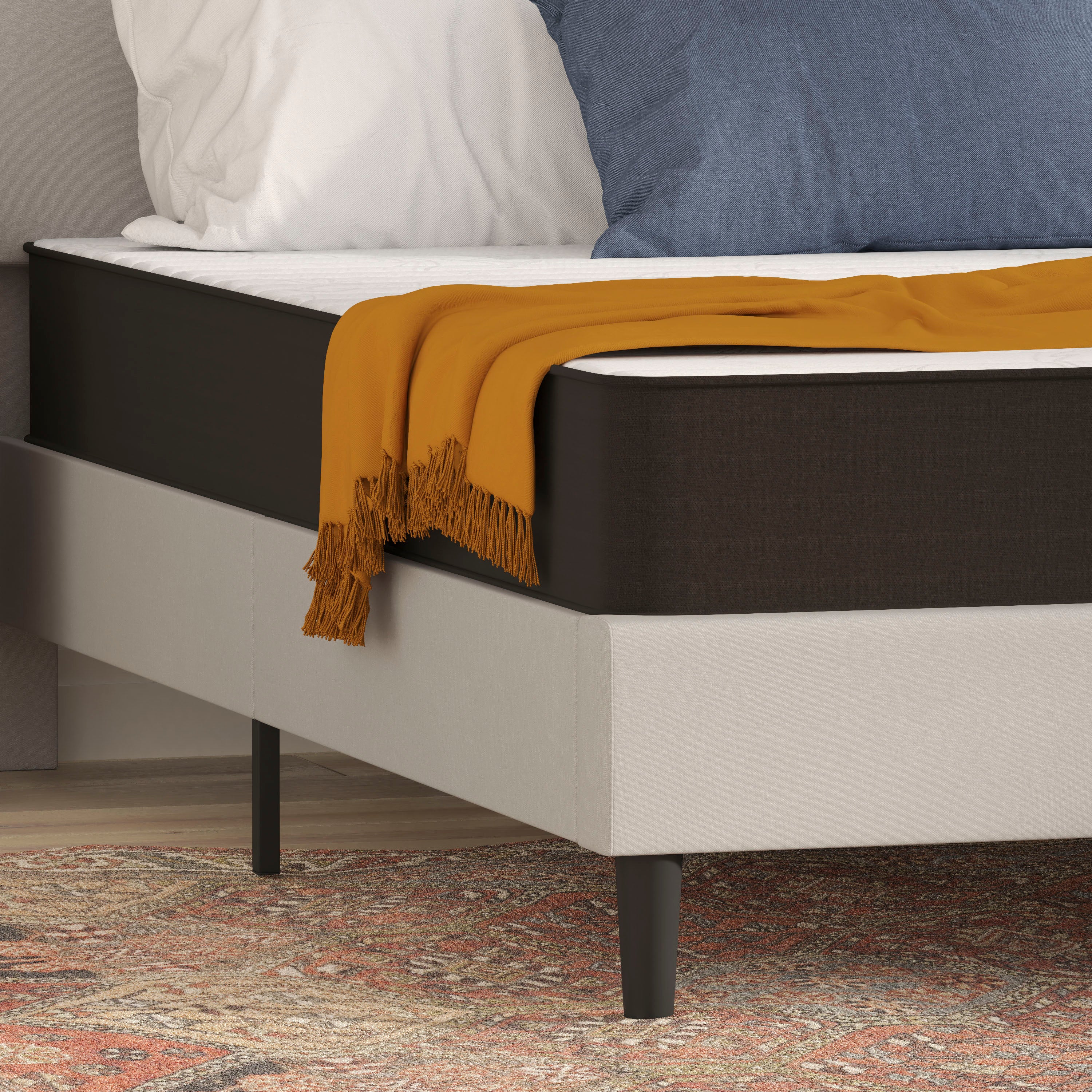 Capri Comfortable Sleep 8 Inch CertiPUR-US Certified Foam and Innerspring Hybrid Mattress, Queen Mattress in a Box