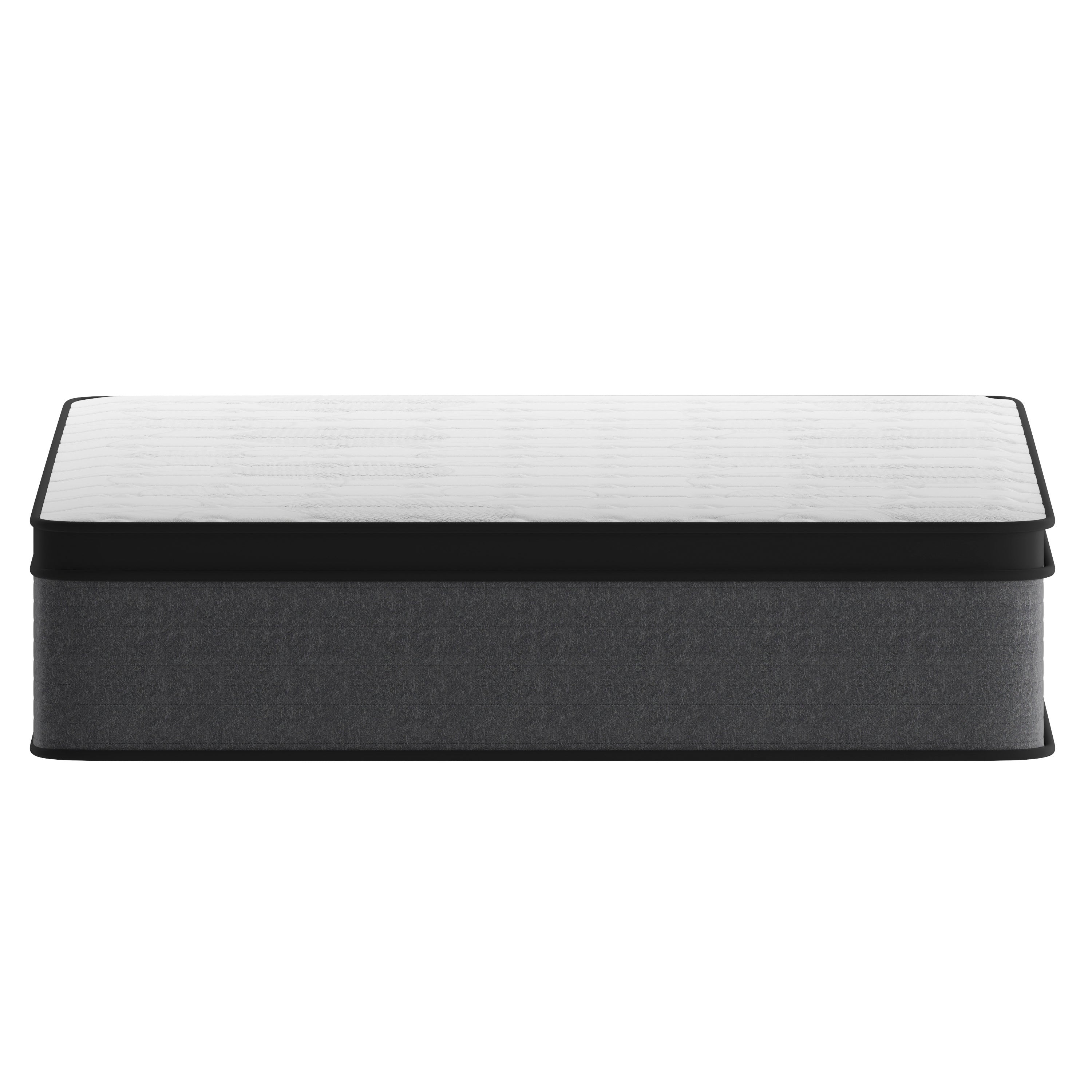 Capri Comfortable Sleep Euro Pillow Top 13 Inch CertiPUR-US Certified Hybrid Pocket Spring Mattress, Supportive Relief, Mattress in a Box, Full