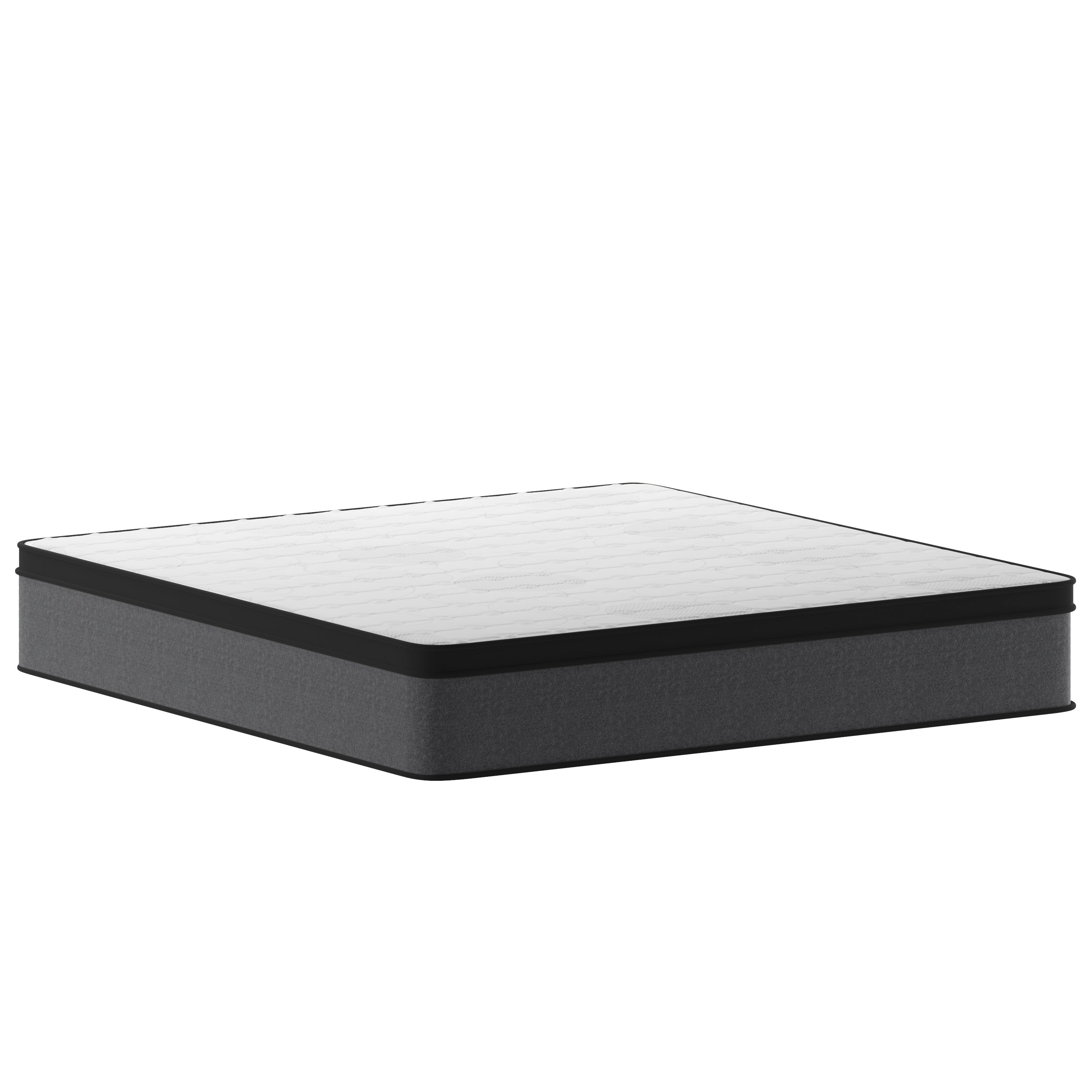 Capri Comfortable Sleep Euro Pillow Top 13 Inch CertiPUR-US Certified Hybrid Pocket Spring Mattress, Supportive Relief, Mattress in a Box, King