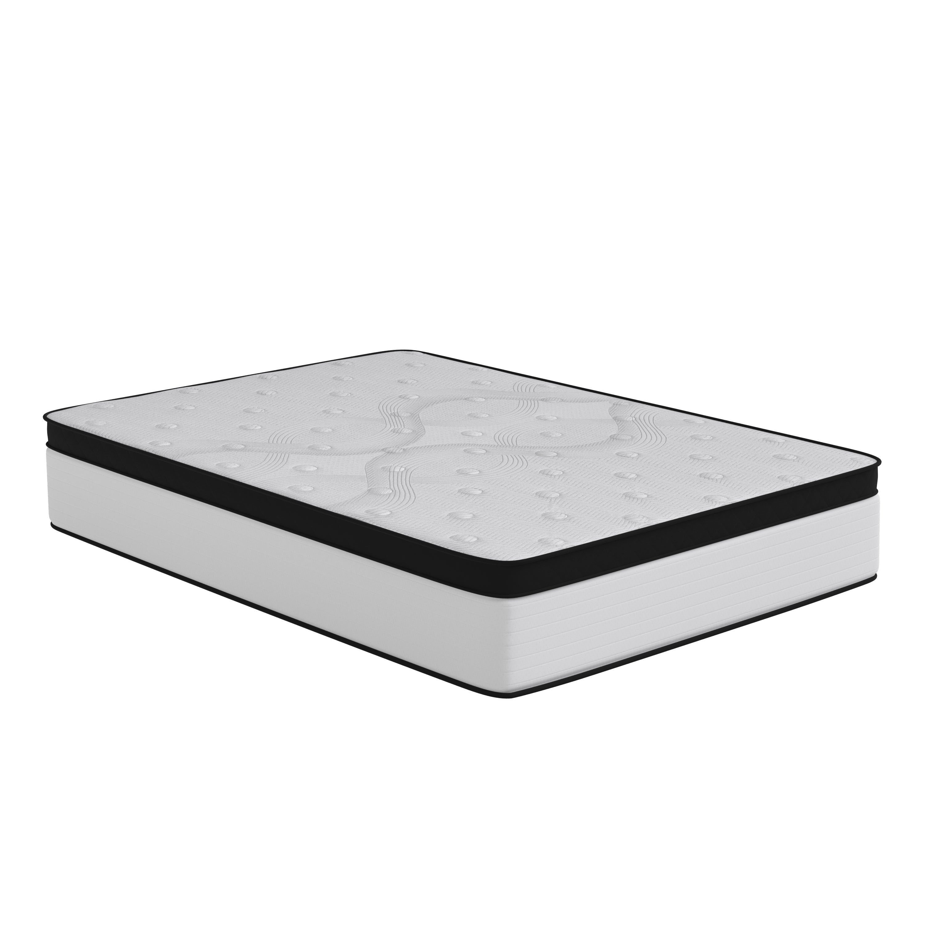 Capri Comfortable Sleep Firm 12 Inch CertiPUR-US Certified Hybrid Pocket Spring Mattress, Extra Firm Feel, Durable Support, Full Mattress in a Box