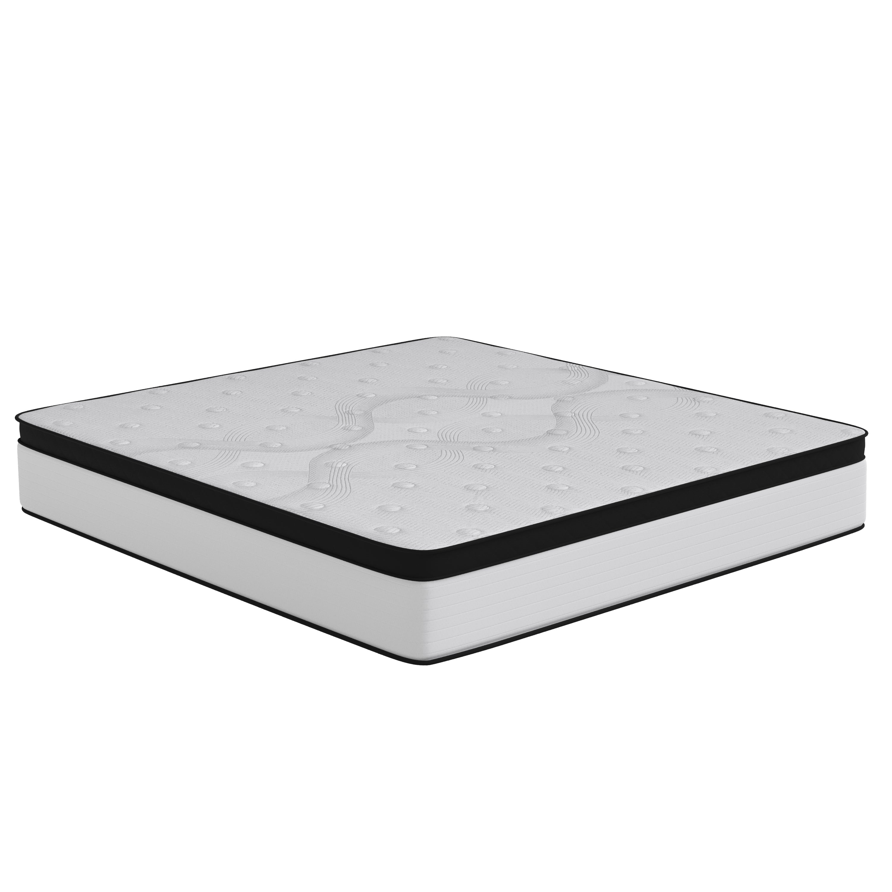 Capri Comfortable Sleep Firm 12 Inch CertiPUR-US Certified Hybrid Pocket Spring Mattress, Extra Firm Feel, Durable Support, King Mattress in a Box