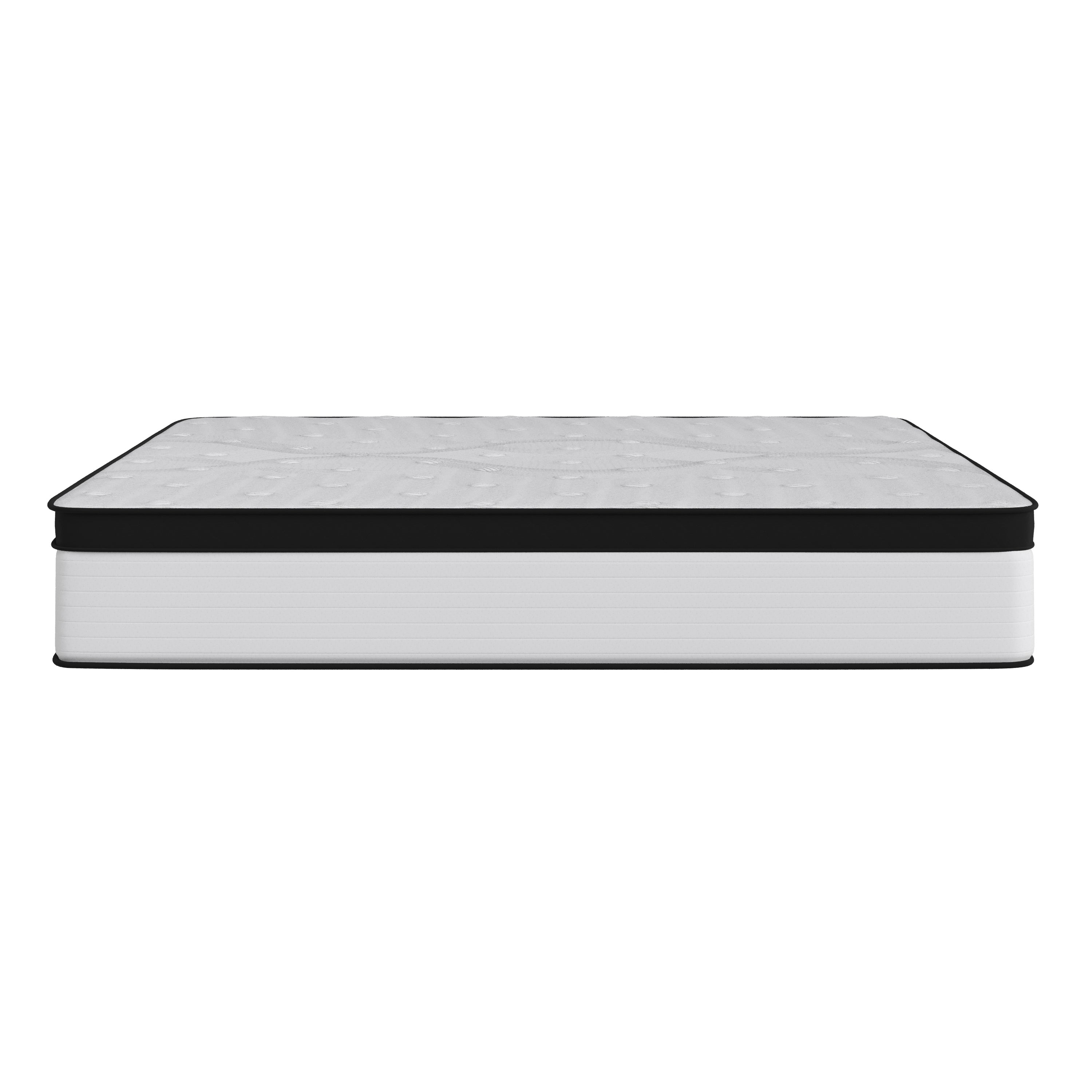 Capri Comfortable Sleep Firm 12 Inch CertiPUR-US Certified Hybrid Pocket Spring Mattress, Extra Firm Feel, Durable Support, King Mattress in a Box