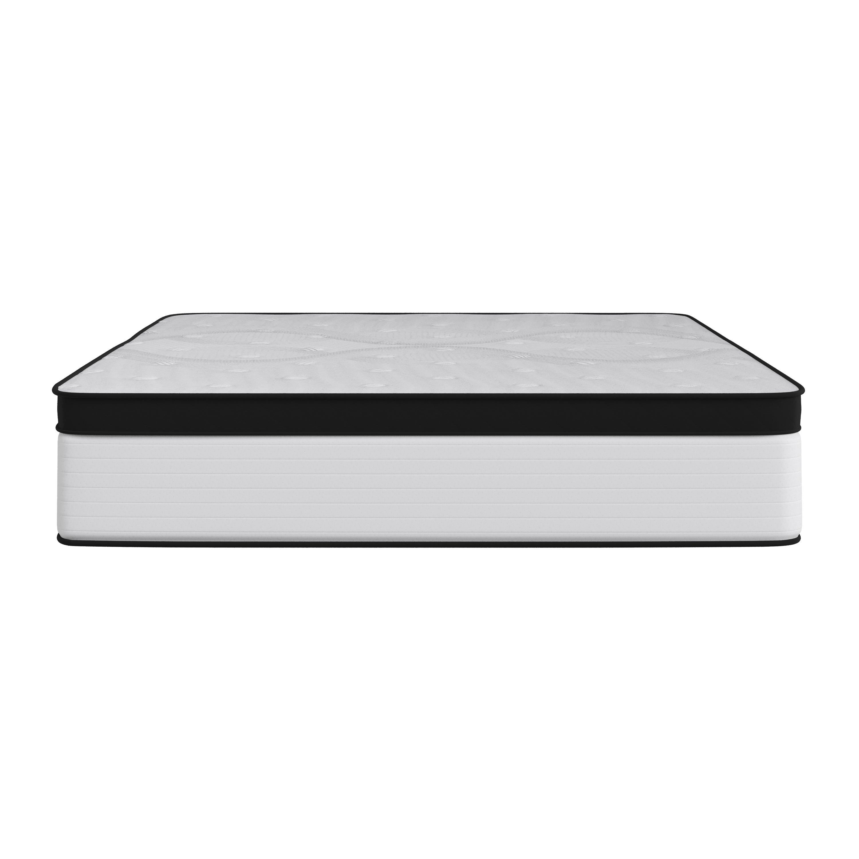 Capri Comfortable Sleep Firm 12 Inch CertiPUR-US Certified Hybrid Pocket Spring Mattress, Extra Firm Feel, Durable Support, Queen Mattress in a Box