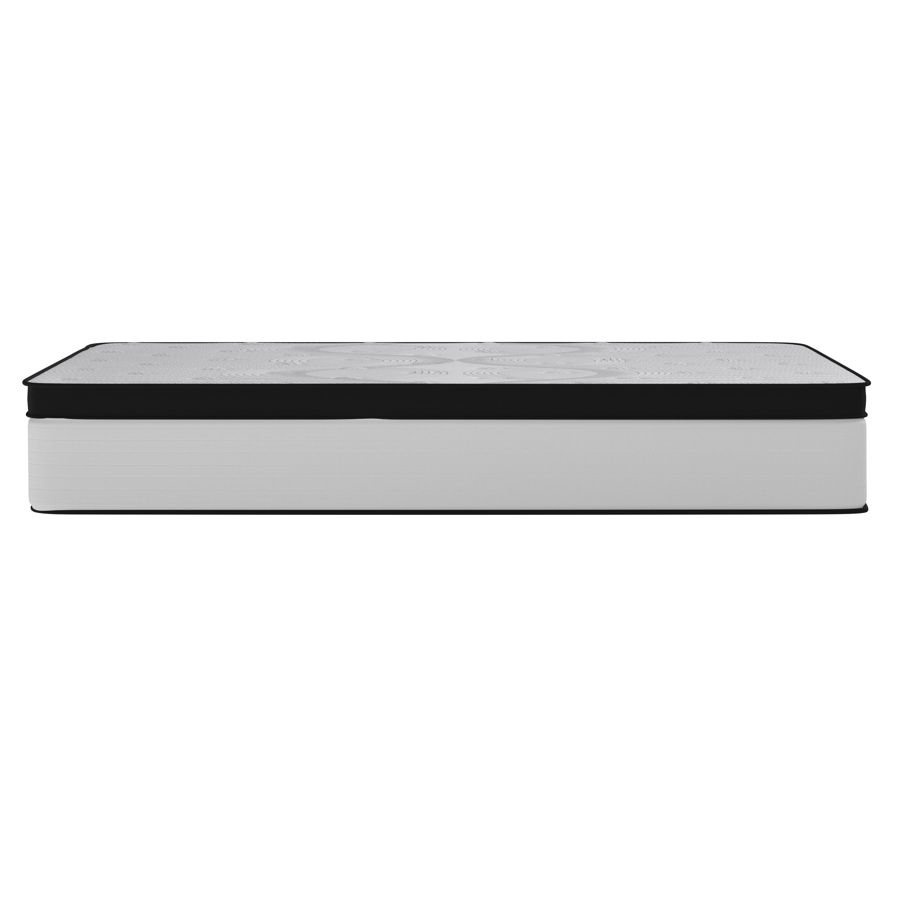 Capri Comfortable Sleep Firm 12 Inch CertiPUR-US Certified Hybrid Pocket Spring Mattress, Extra Firm Feel, Durable Support, Queen Mattress in a Box