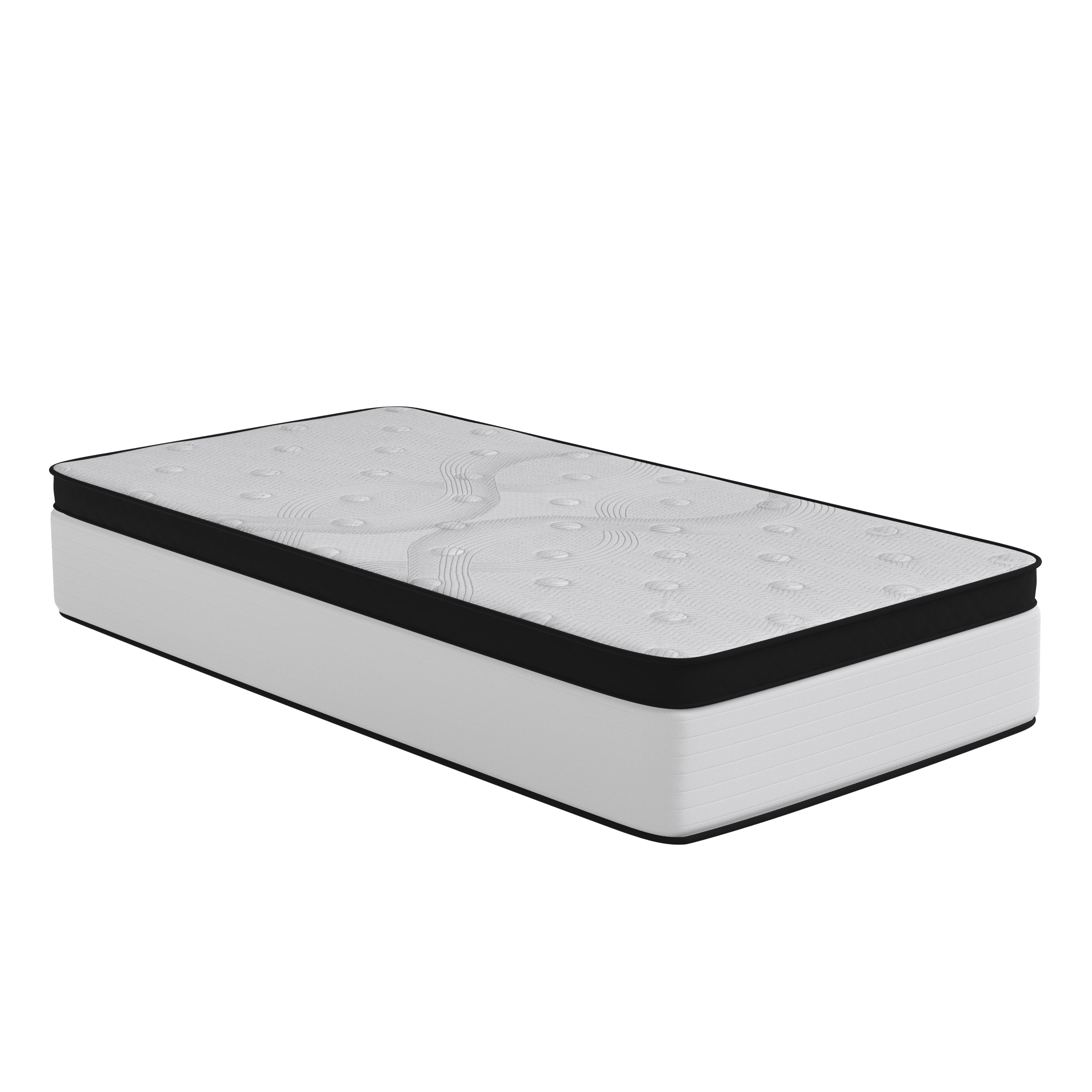 Capri Comfortable Sleep Firm 12 Inch CertiPUR-US Certified Hybrid Pocket Spring Mattress, Extra Firm Feel, Durable Support, Twin Mattress in a Box
