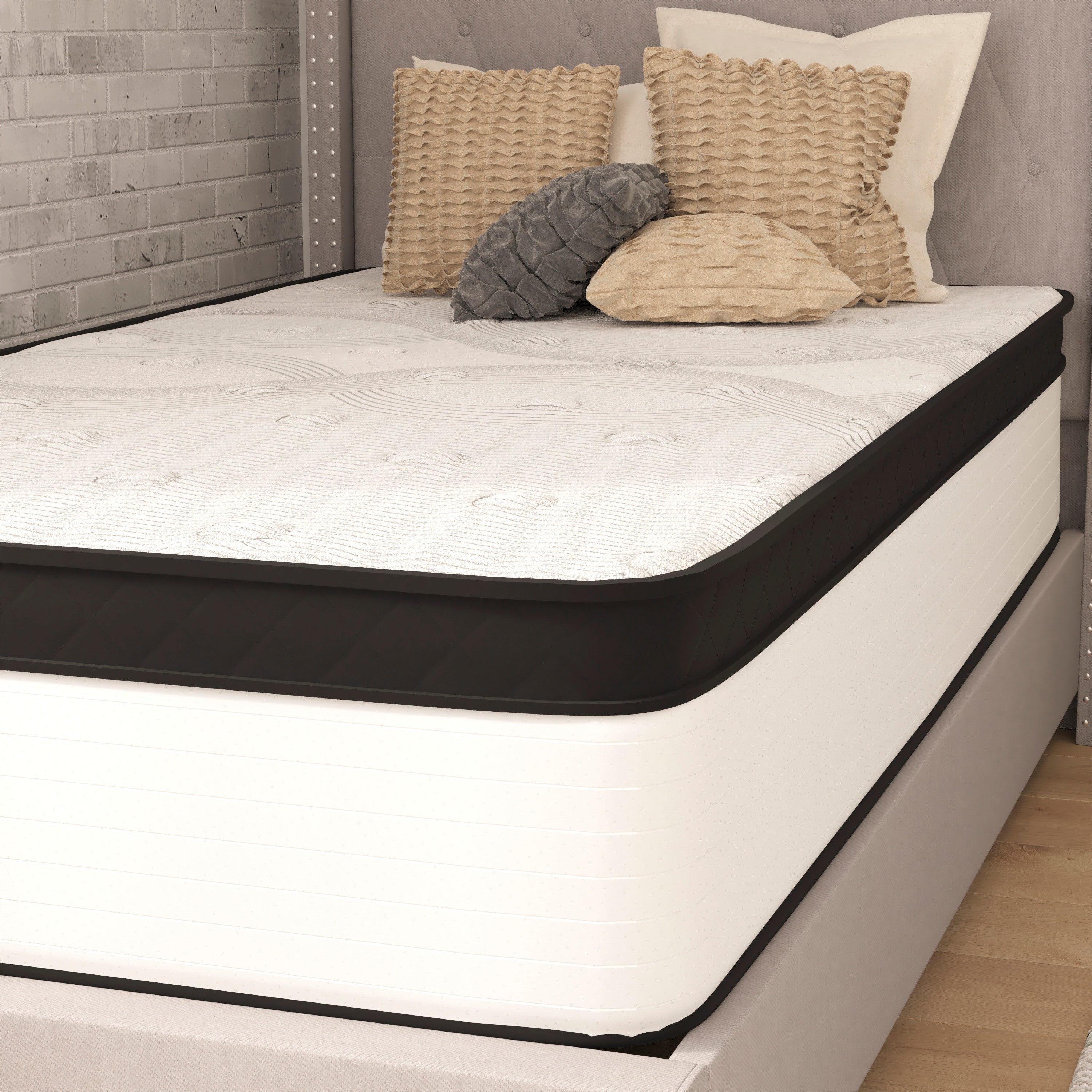 Capri Comfortable Sleep Firm 12 Inch CertiPUR-US Certified Hybrid Pocket Spring Mattress, Extra Firm Feel, Durable Support, Twin Mattress in a Box