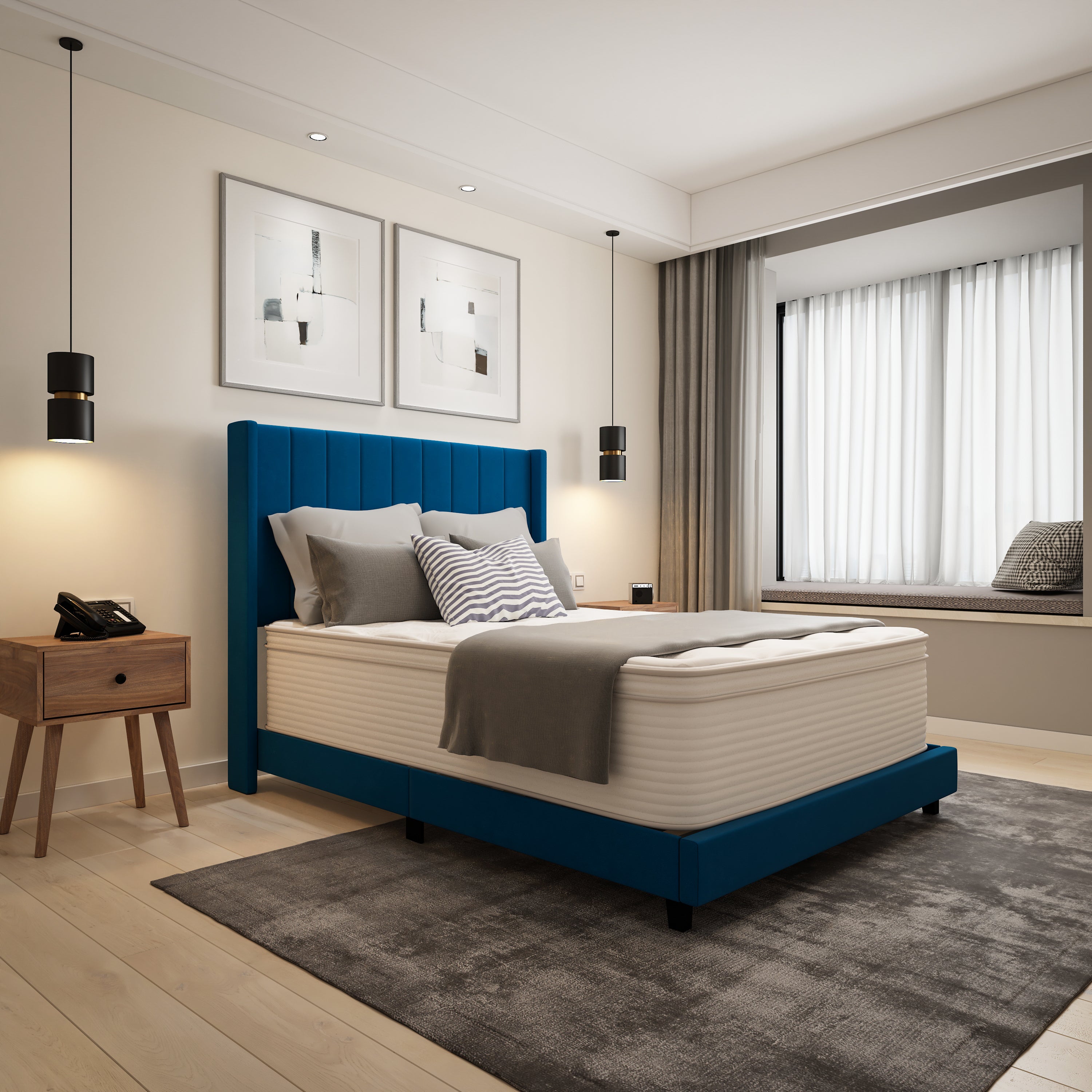 Vista Hospitality Grade Commercial Full Mattress in a Box 14 Inch, Premium Memory Foam Hybrid Pocket Spring Mattress with Reinforced Edge Support