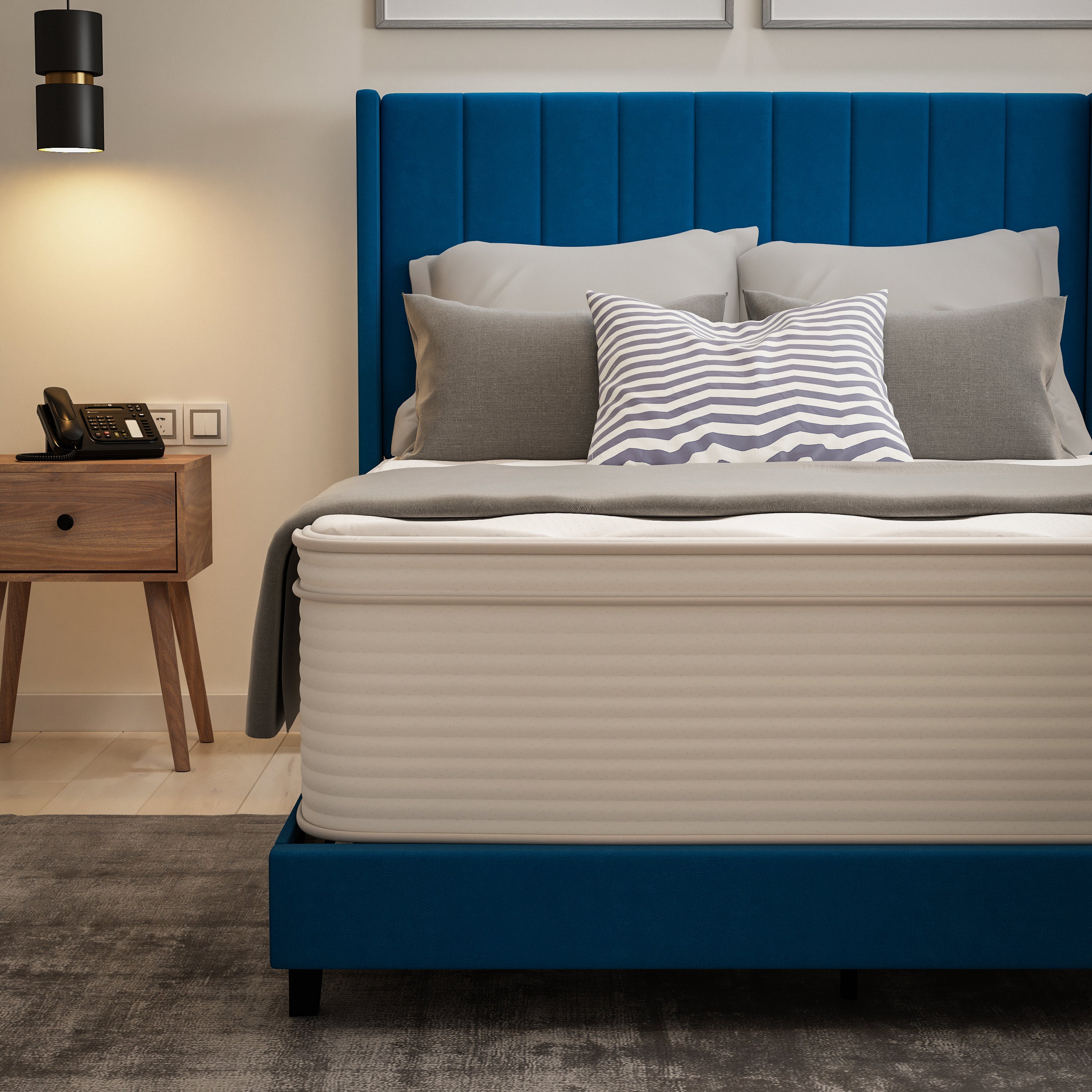 Vista Hospitality Grade Commercial Full Mattress in a Box 14 Inch, Premium Memory Foam Hybrid Pocket Spring Mattress with Reinforced Edge Support