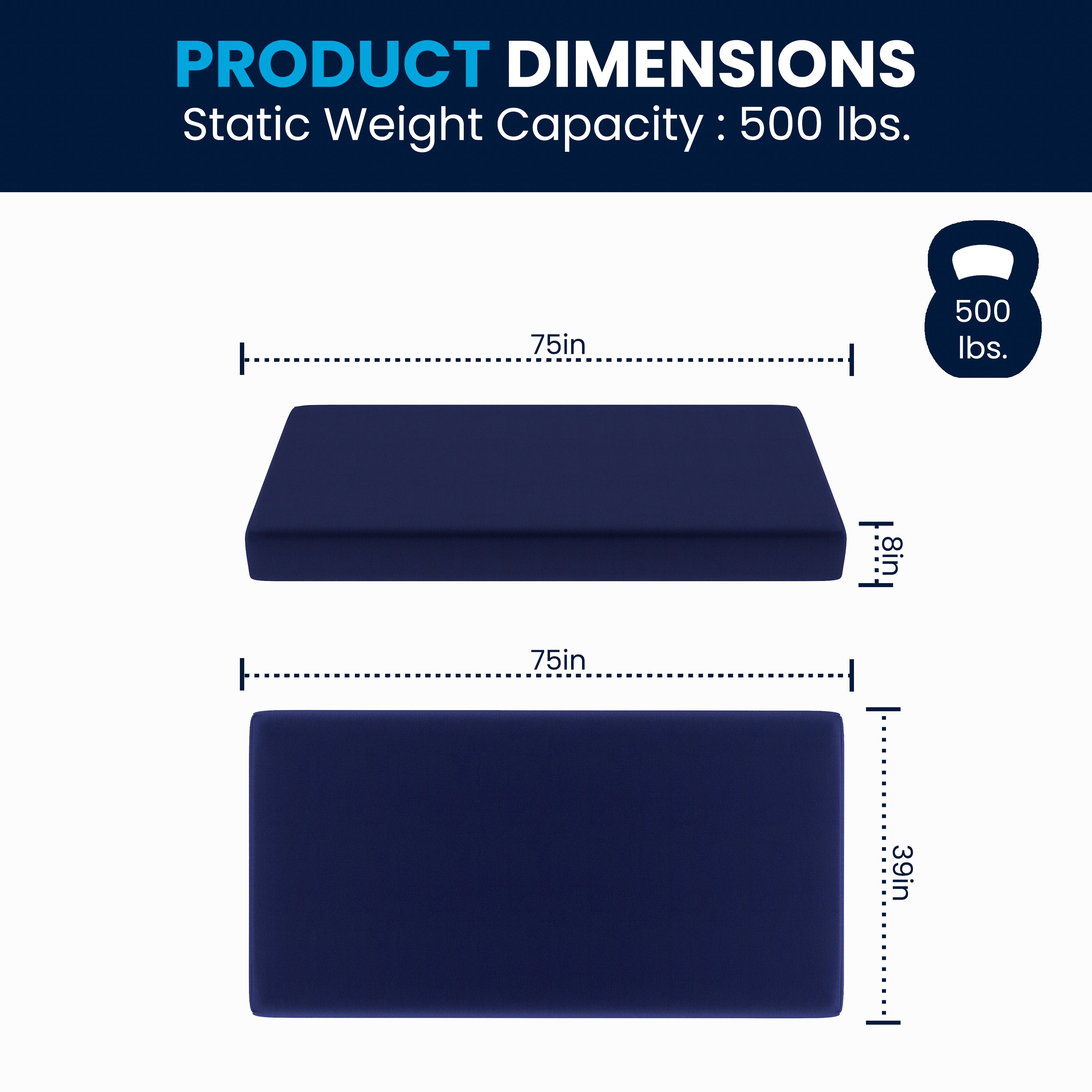 Irvine Liquid-Resistant Memory Foam 8" Twin Mattress with Removable Cover with Zipper in Blue