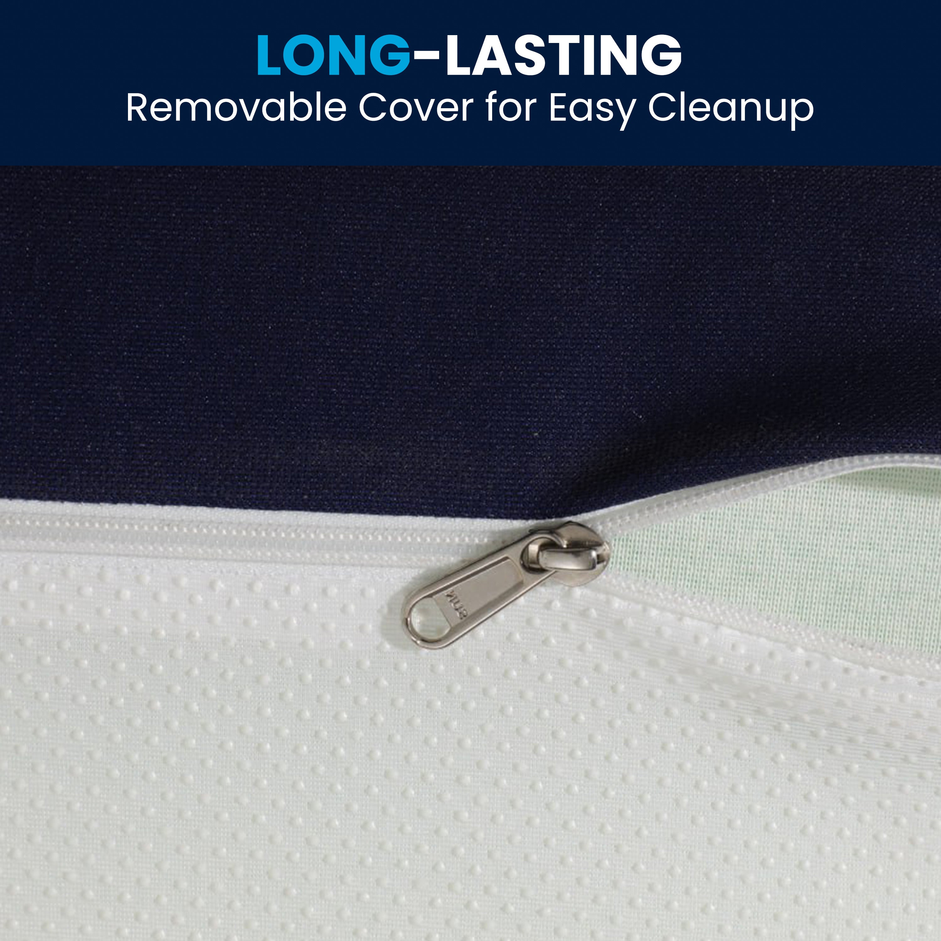 Irvine Liquid-Resistant Memory Foam 8" Twin Mattress with Removable Cover with Zipper in Blue