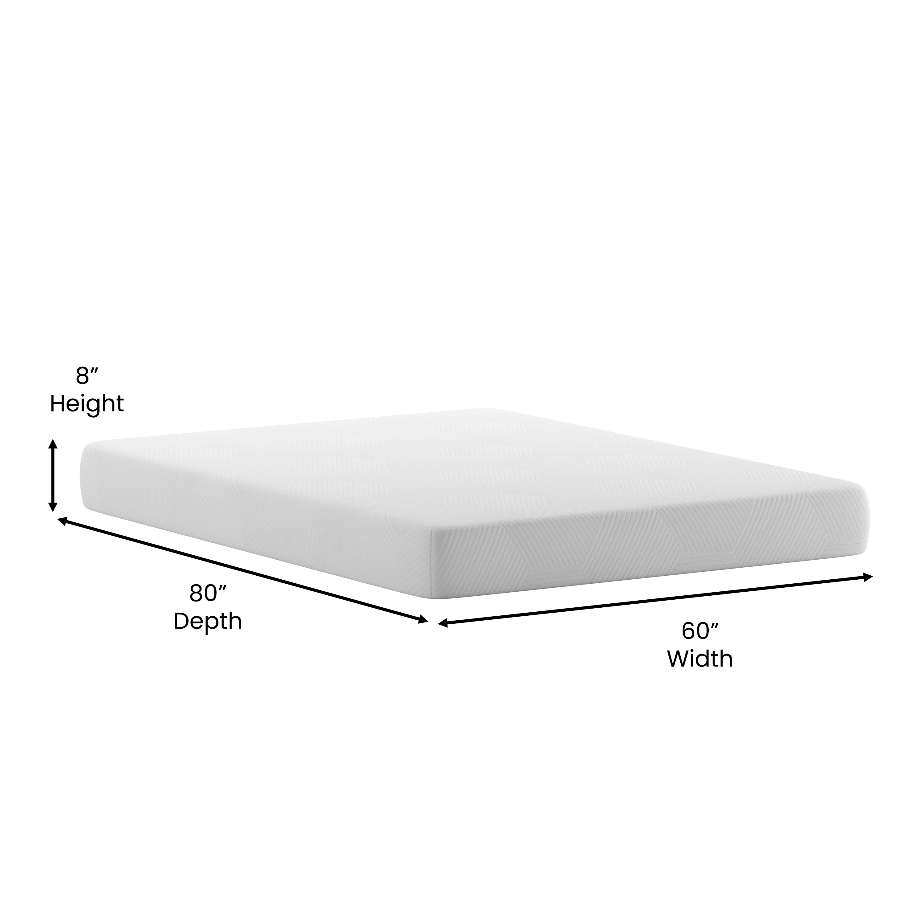 Jasmine Charcoal & Green Tea Cooling Gel Memory Foam 8 Inch CertiPUR-US, Supportive Pressure Relief, Queen Mattress in a Box