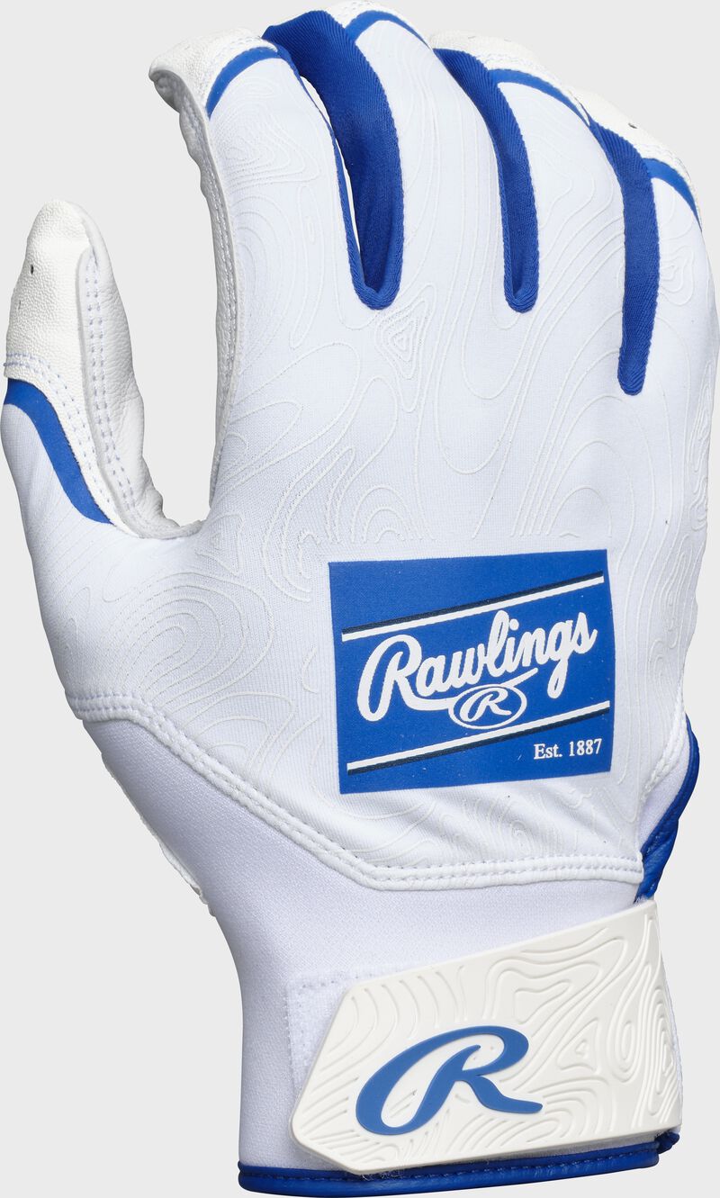Rawlings Adult Clout  Batting Gloves - Extra Large - White/Royal