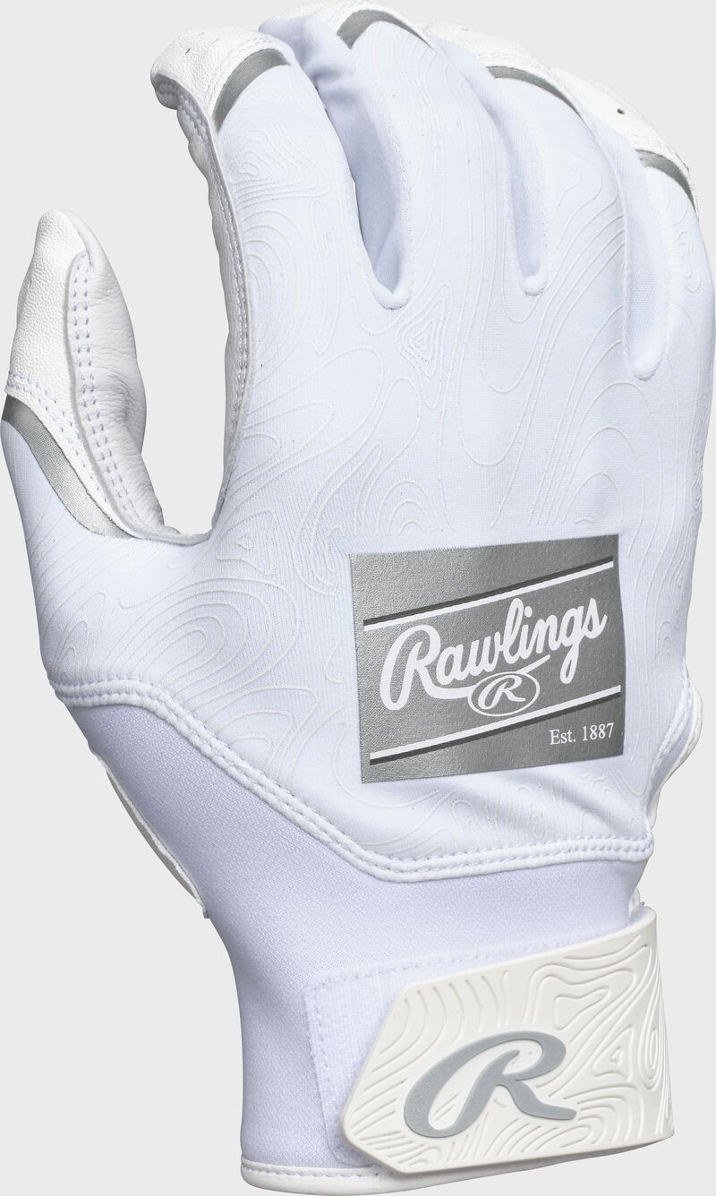 Rawlings Adult Clout  Batting Gloves - Medium - White/White