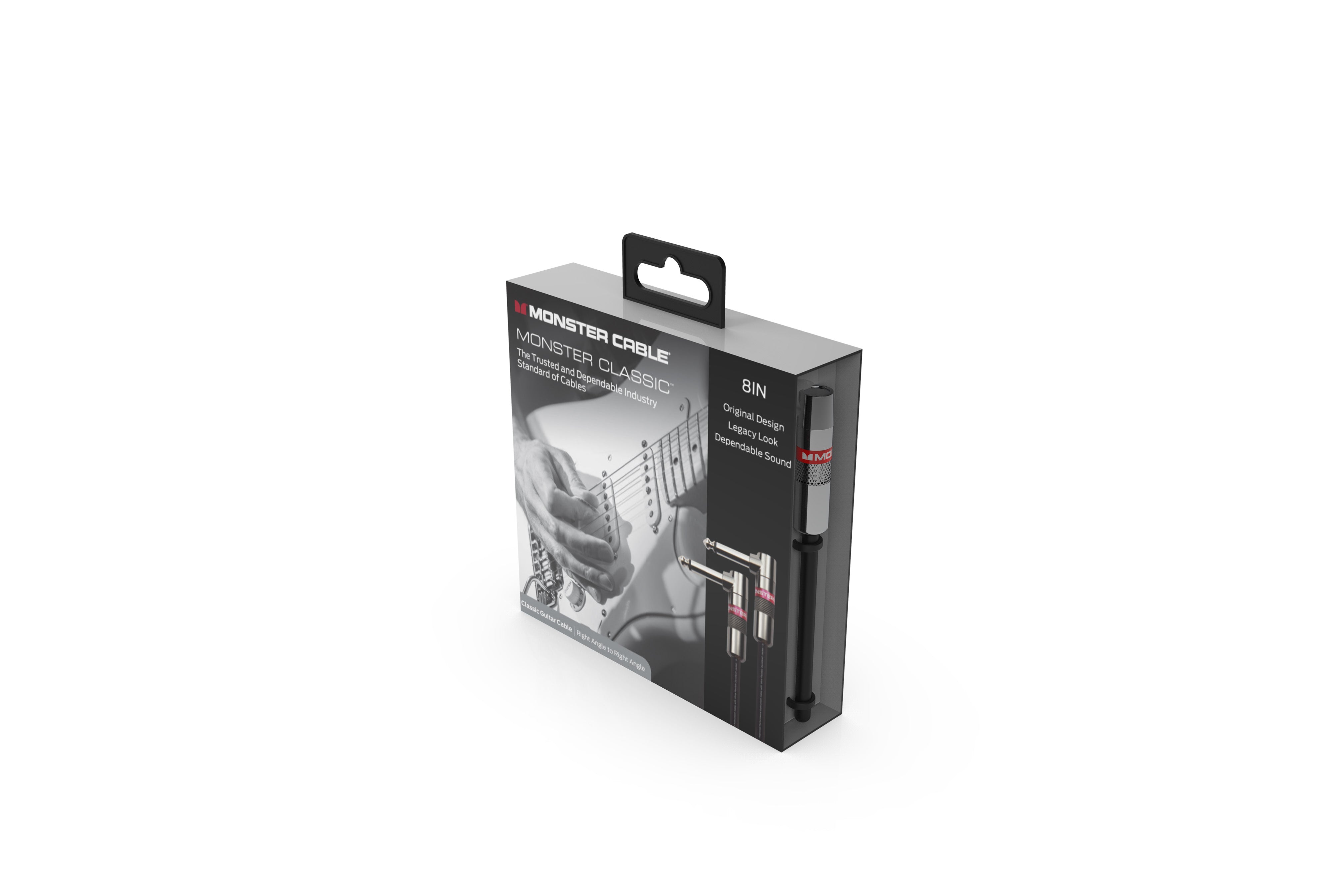 Monster CLAS-I-0.75DAWW Prolink Monster Classic 1/4" Instrument Cable. 8 in - Right Angle to Same