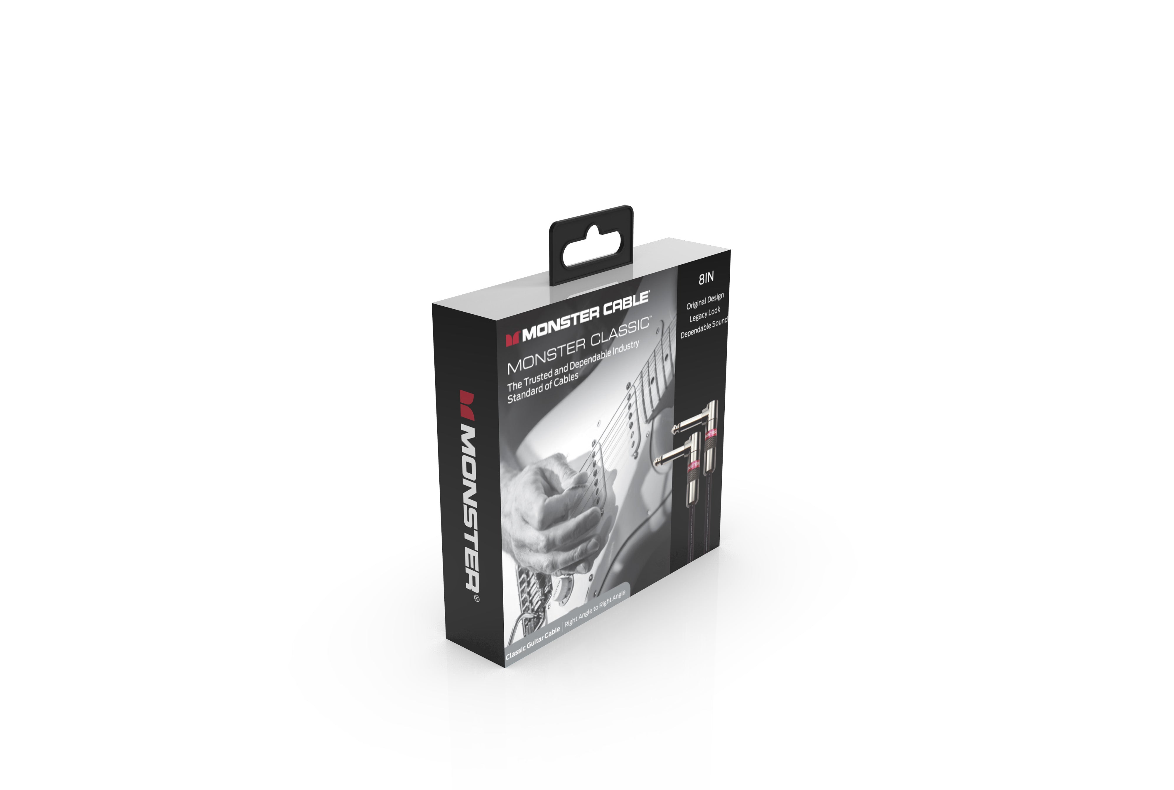 Monster CLAS-I-0.75DAWW Prolink Monster Classic 1/4" Instrument Cable. 8 in - Right Angle to Same