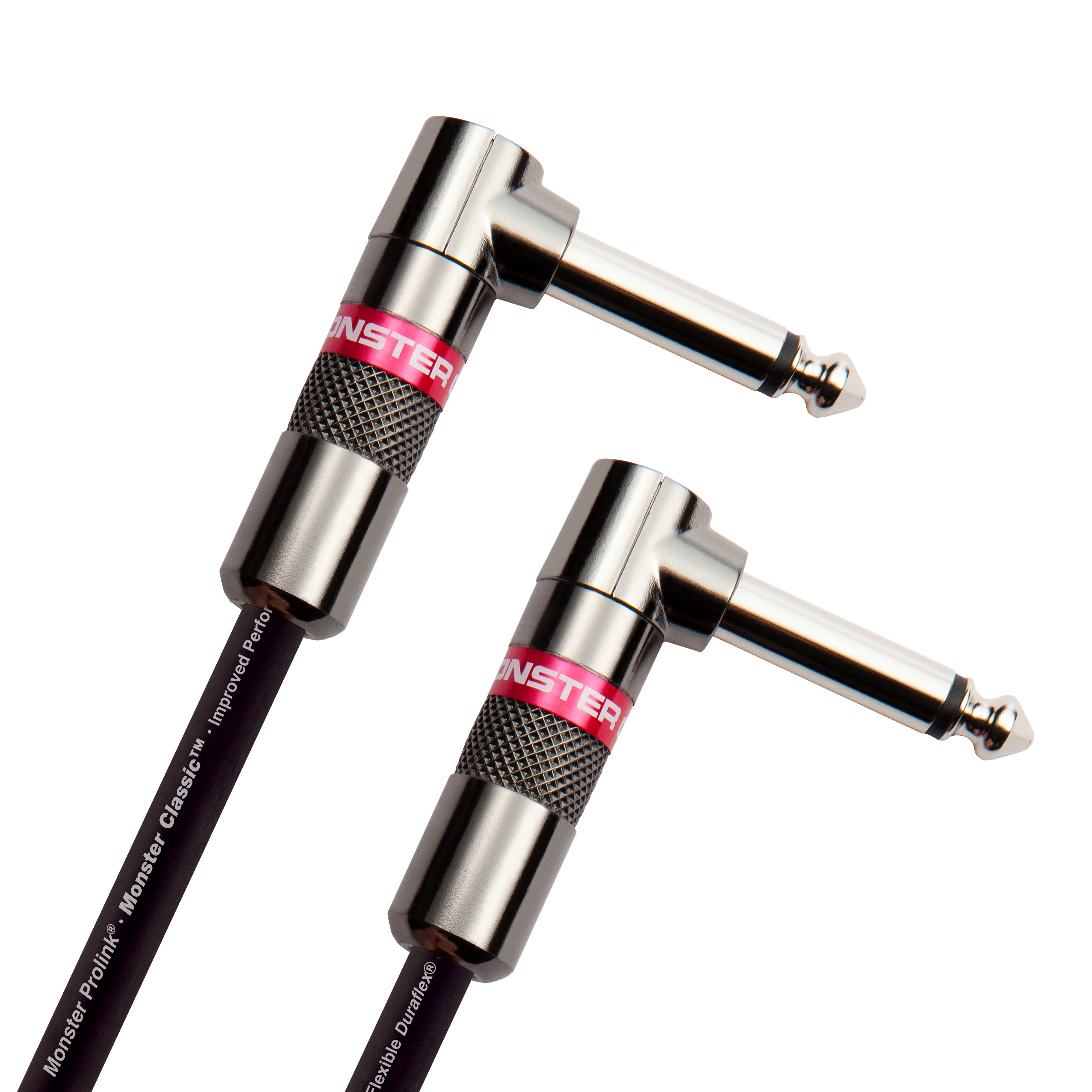 Monster CLAS-I-0.75DAWW Prolink Monster Classic 1/4" Instrument Cable. 8 in - Right Angle to Same