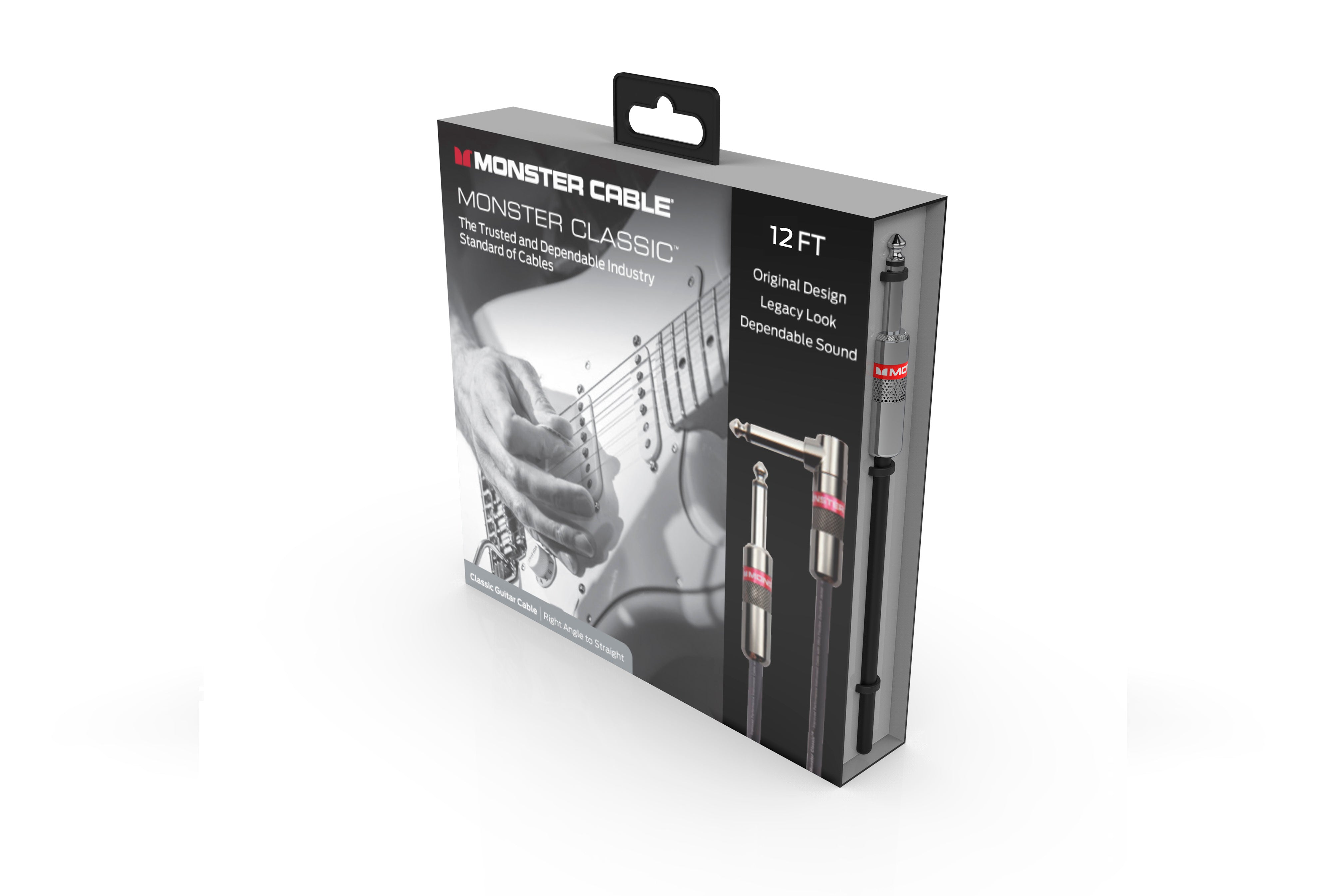Monster CLAS-I-12AWW Prolink Monster Classic 1/4" Instrument Cable. 12 ft - Right Angle to Straight