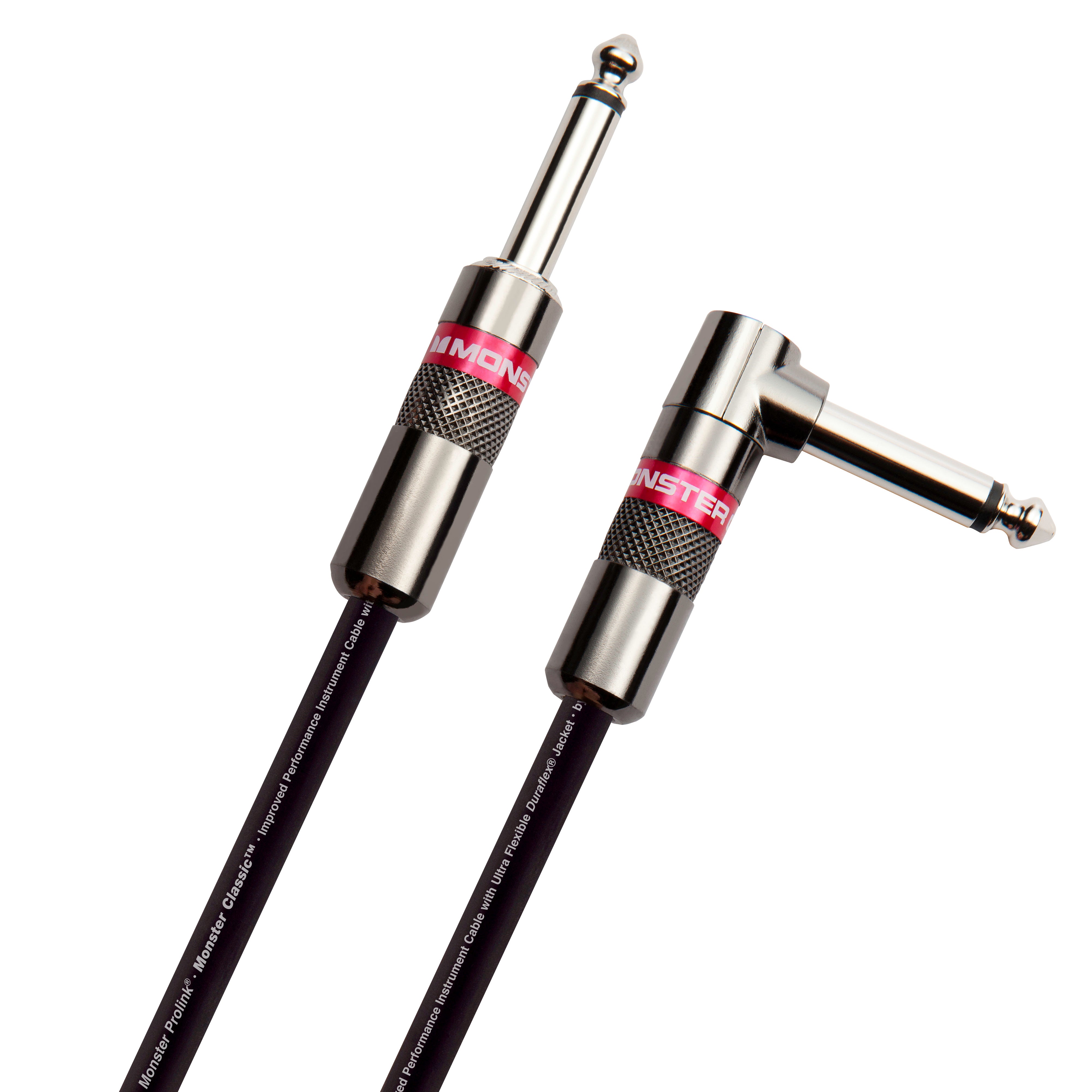 Monster CLAS-I-12AWW Prolink Monster Classic 1/4" Instrument Cable. 12 ft - Right Angle to Straight