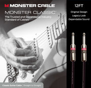 Monster CLAS-I-12WW Prolink Monster Classic 1/4" Instrument Cable. 12 ft - Straight to Straight