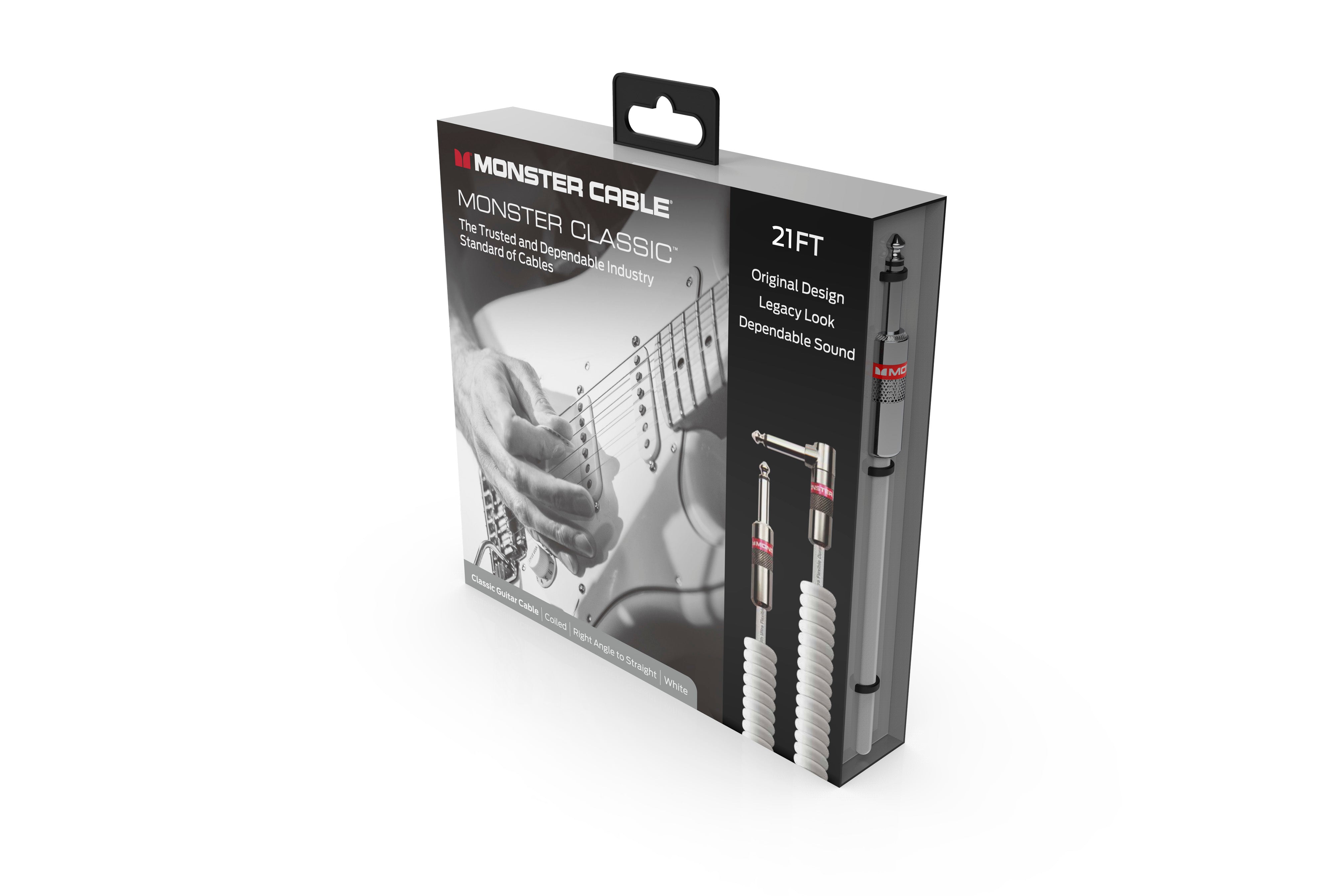 Monster CLAS-I-21ACWHWW Prolink Monster Classic 1/4" Instrument Cable. 12 ft - Coiled. White