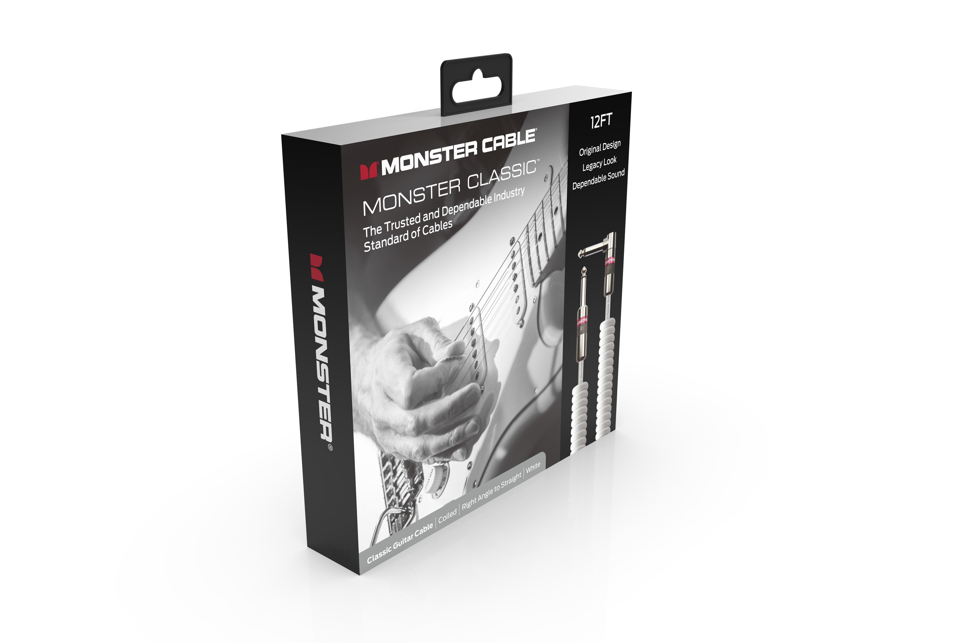 Monster CLAS-I-21ACWHWW Prolink Monster Classic 1/4" Instrument Cable. 12 ft - Coiled. White